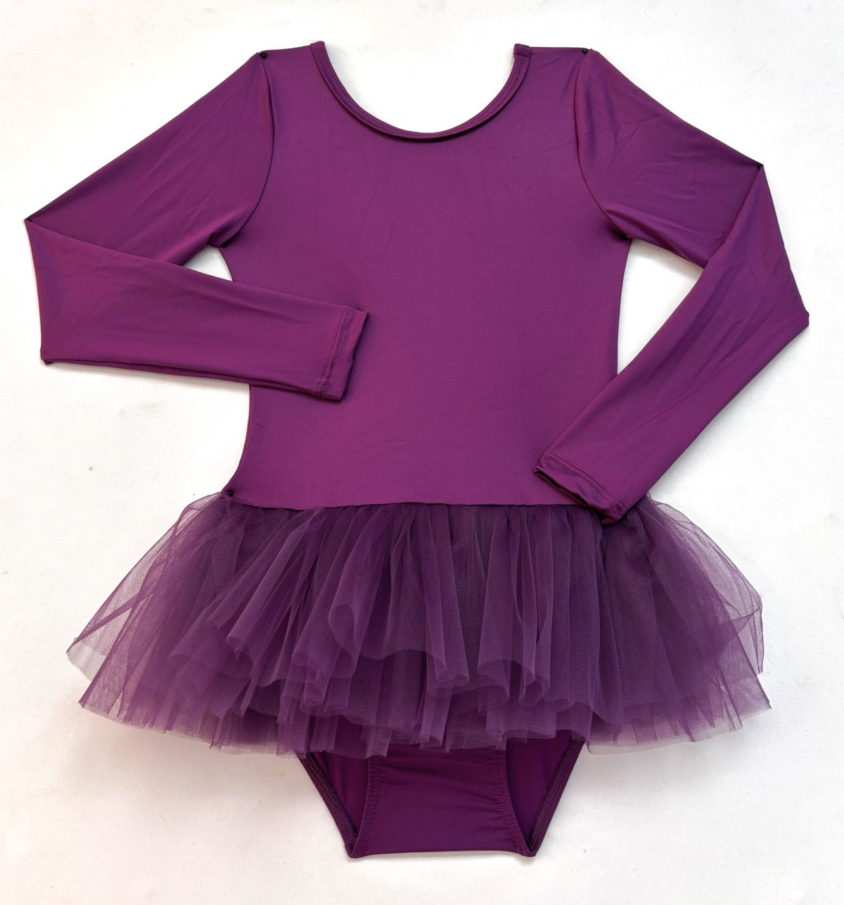 Kız Çocuk Uzun Kollu Tütü Etekli Bale, Jimnastik ve Antrenman Mayosu - MÜRDÜM