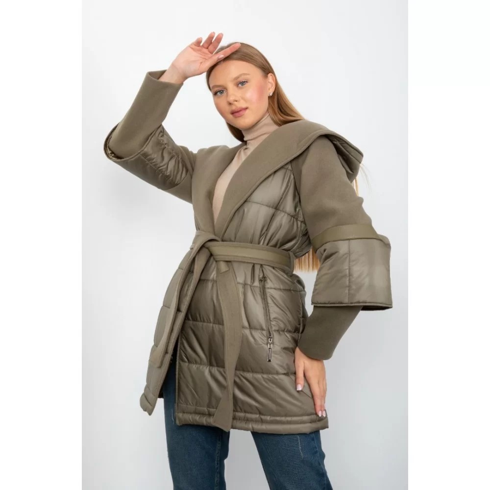 COAT SEMI CACHET SEMI PUFFER KHAKI COLOR