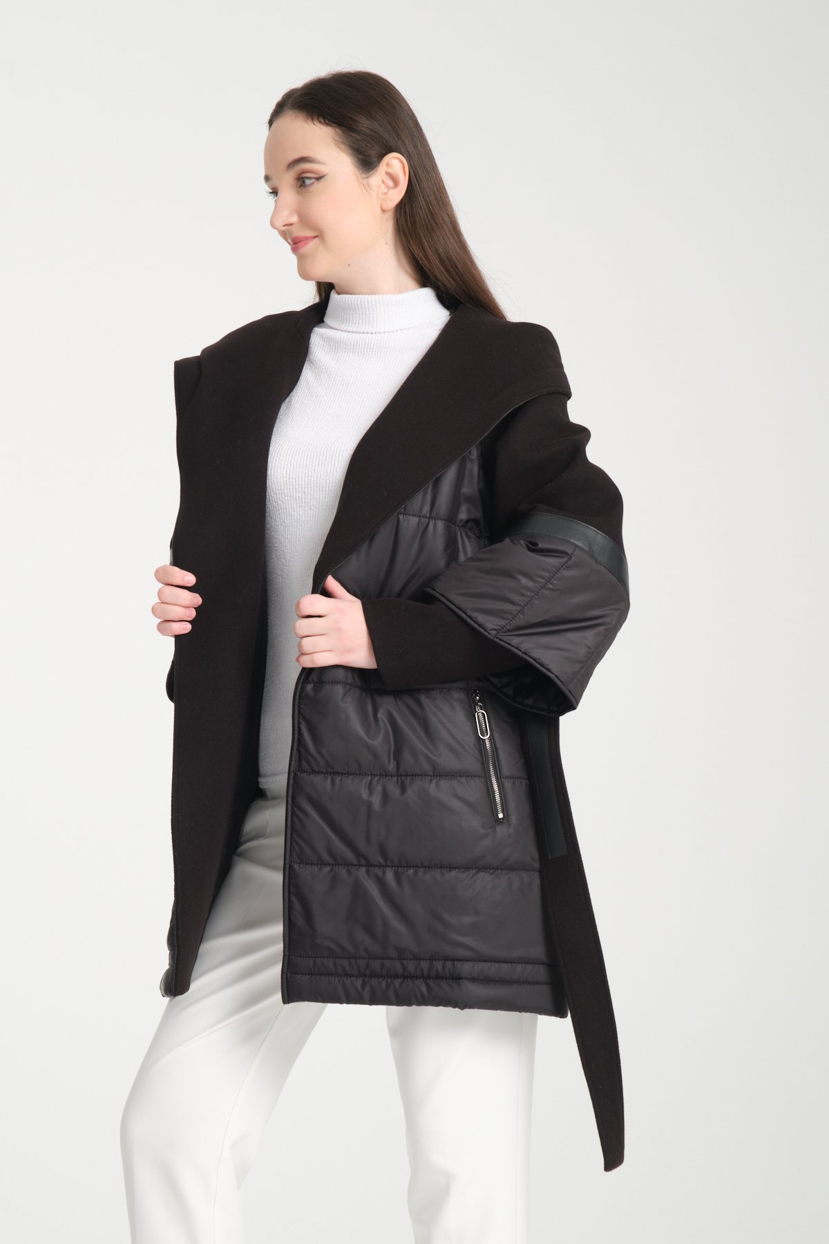 COAT SEMI CACHET SEMI PUFFER TABAN COLOR