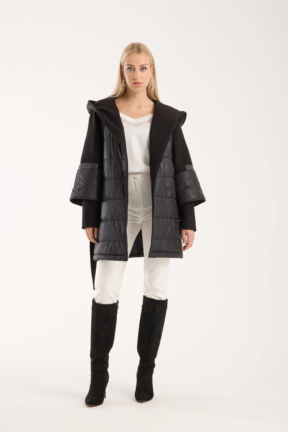 COAT SEMI CACHET SEMI PUFFER TABAN COLOR