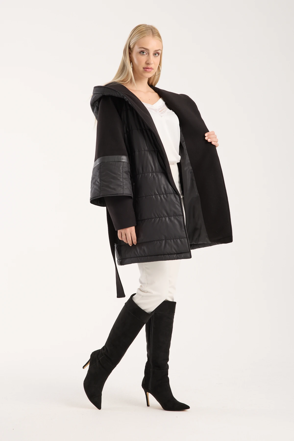 COAT SEMI CACHET SEMI PUFFER TABAN COLOR