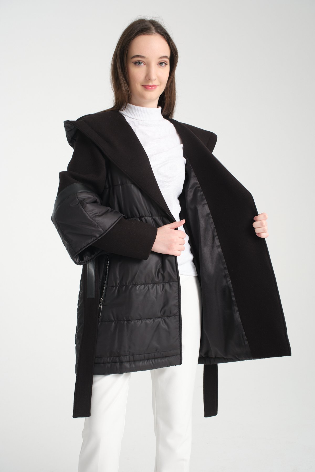 COAT SEMI CACHET SEMI PUFFER TABAN COLOR