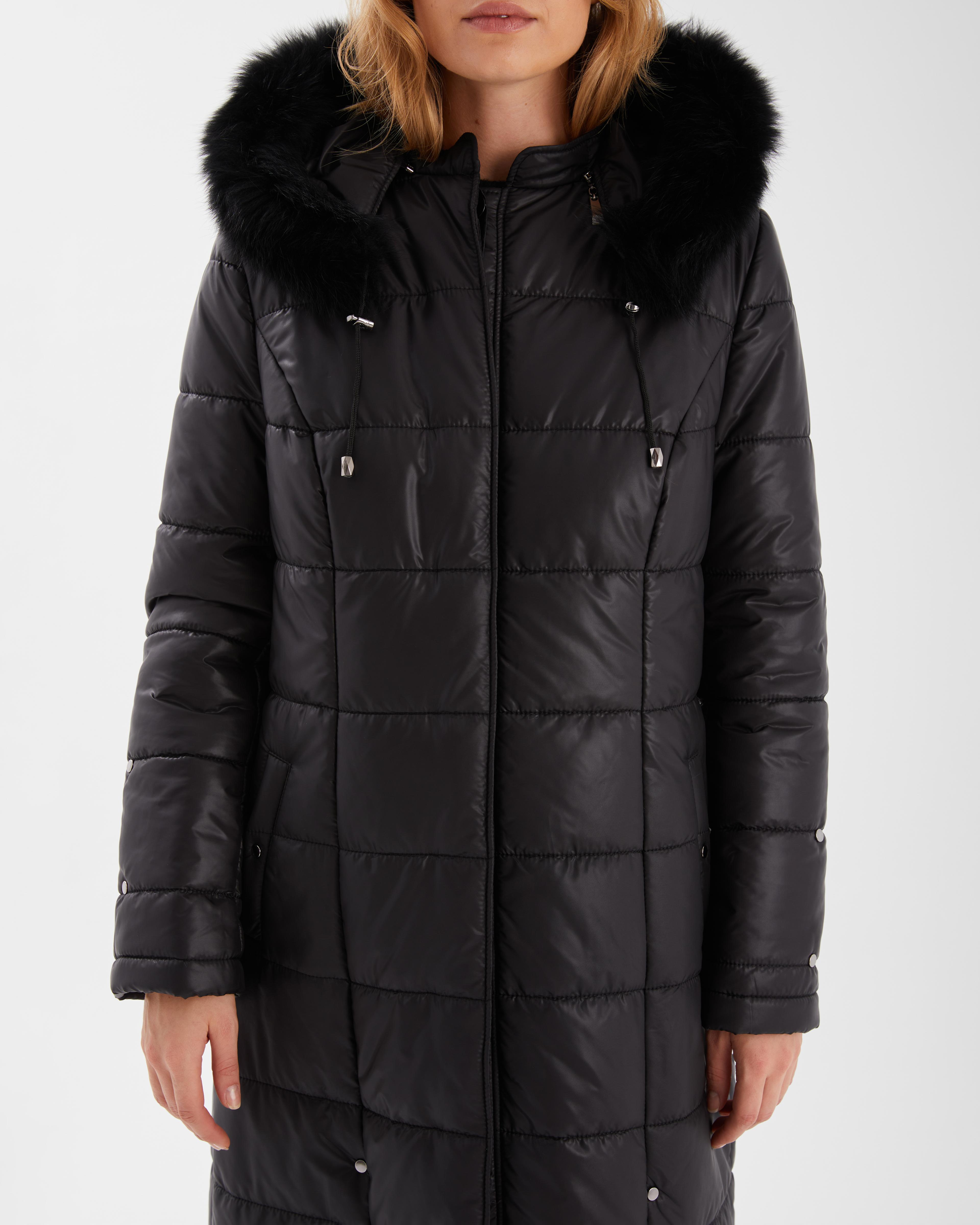 SİYAH UZUN PUFFER MANTO