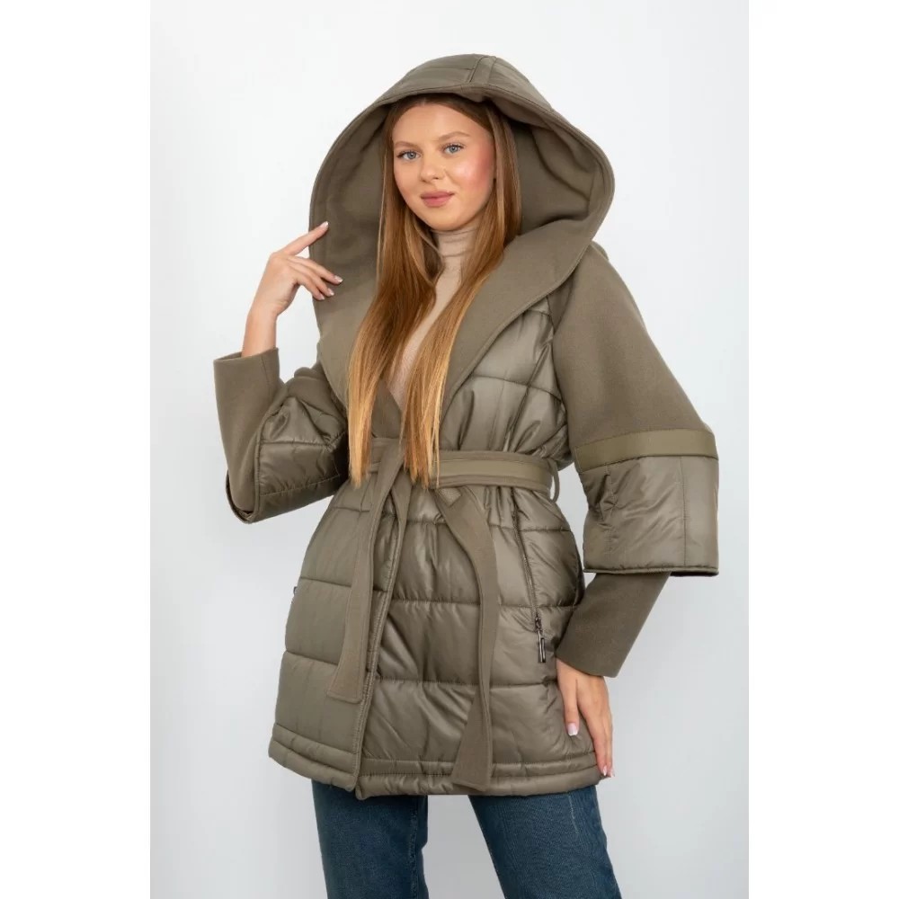 COAT SEMI CACHET SEMI PUFFER KHAKI COLOR