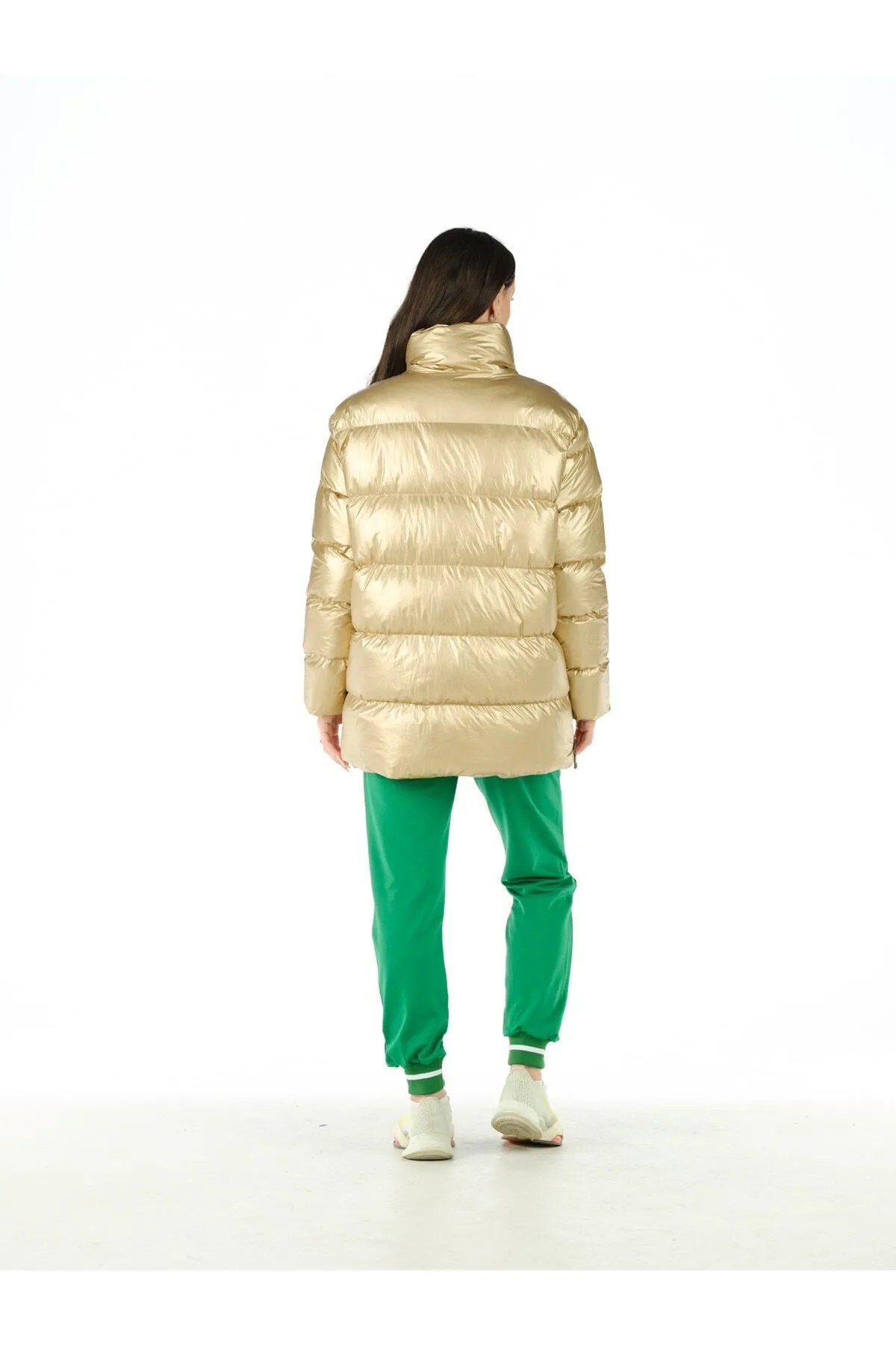 GOLD DİZ ÜSTÜ PUFFER MONT