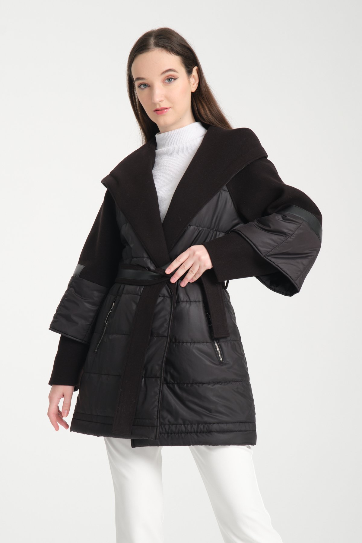 COAT SEMI CACHET SEMI PUFFER TABAN COLOR