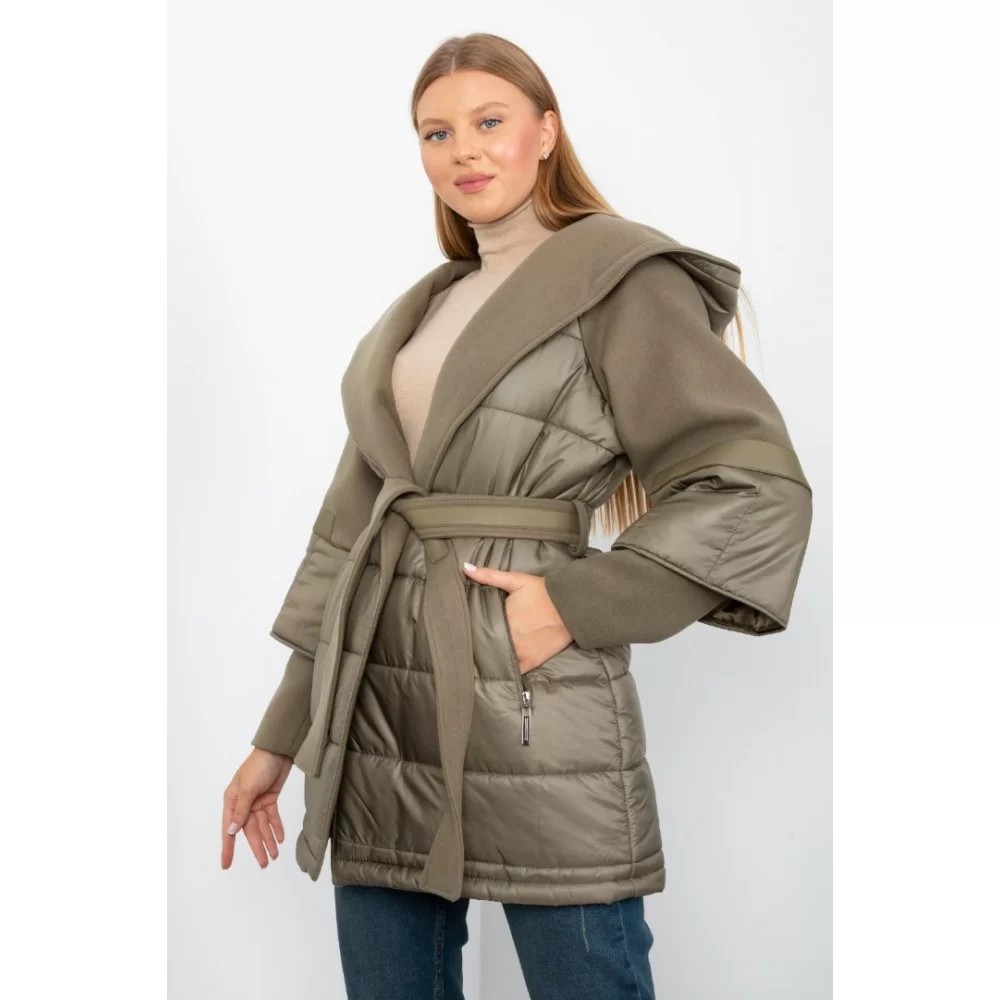 COAT SEMI CACHET SEMI PUFFER KHAKI COLOR