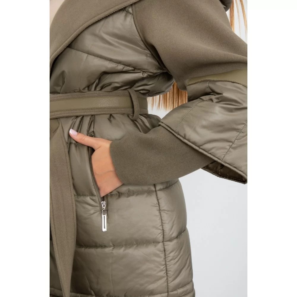 COAT SEMI CACHET SEMI PUFFER KHAKI COLOR