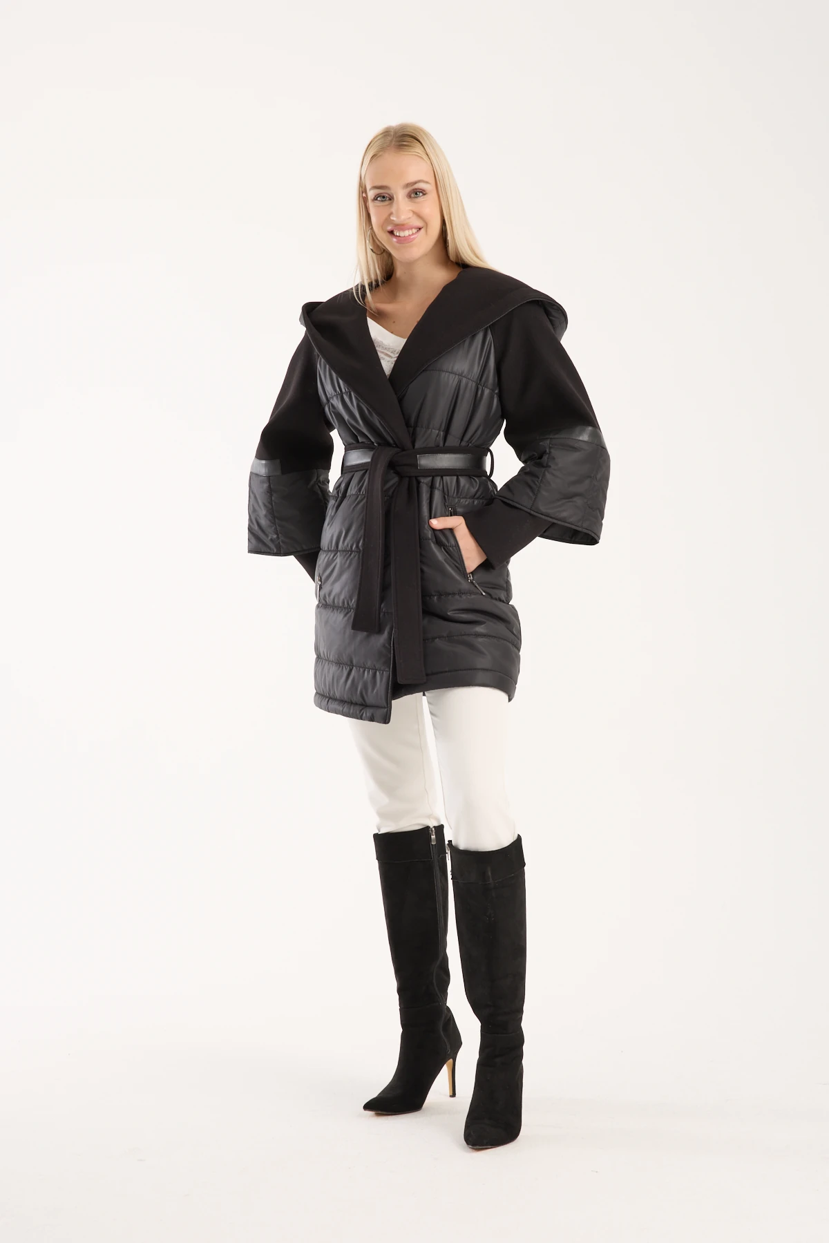 COAT SEMI CACHET SEMI PUFFER TABAN COLOR