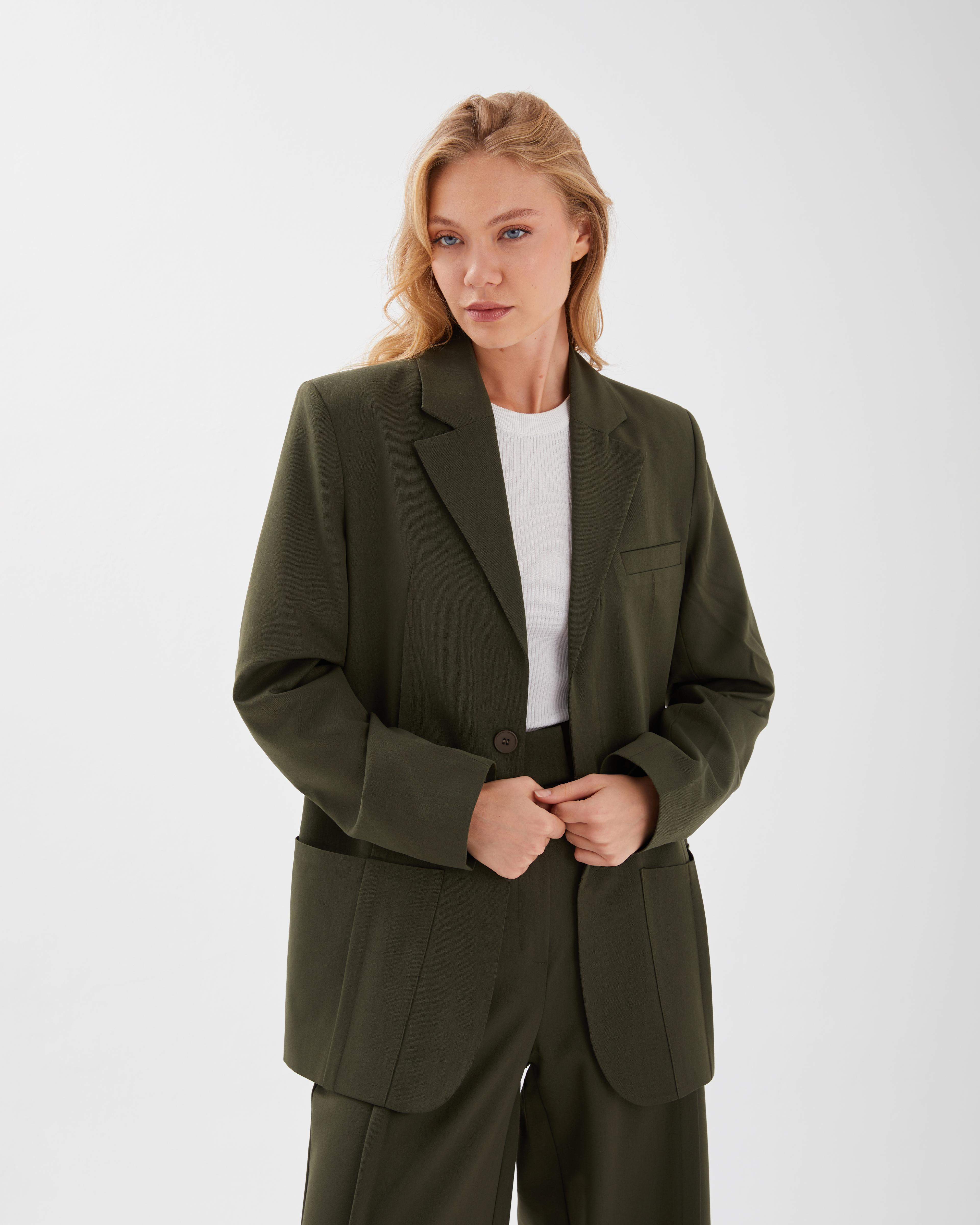 HAKİ CEKET VE PANTALON TAKIM 