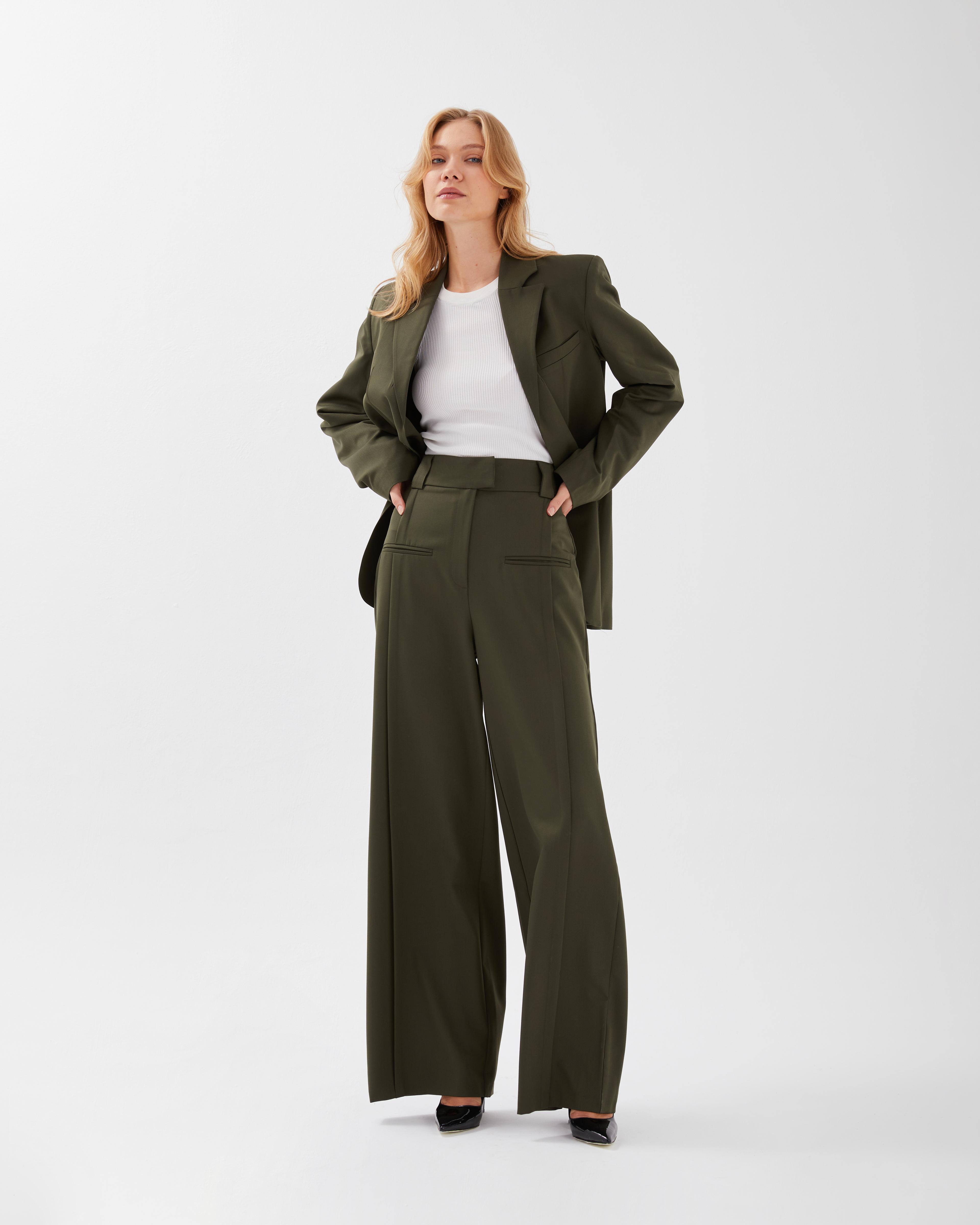 HAKİ CEKET VE PANTALON TAKIM 