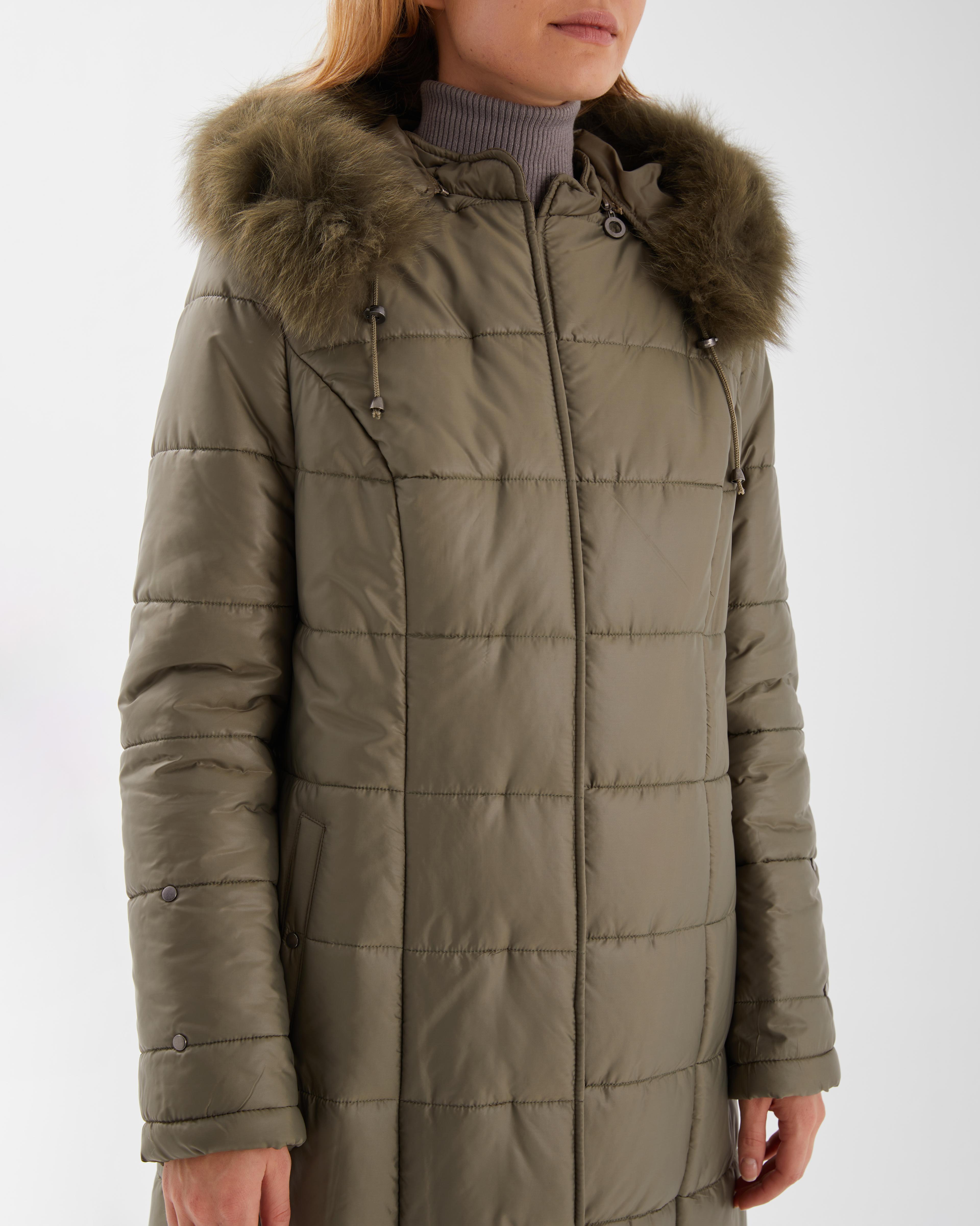 HAKİ UZUN PUFFER MANTO