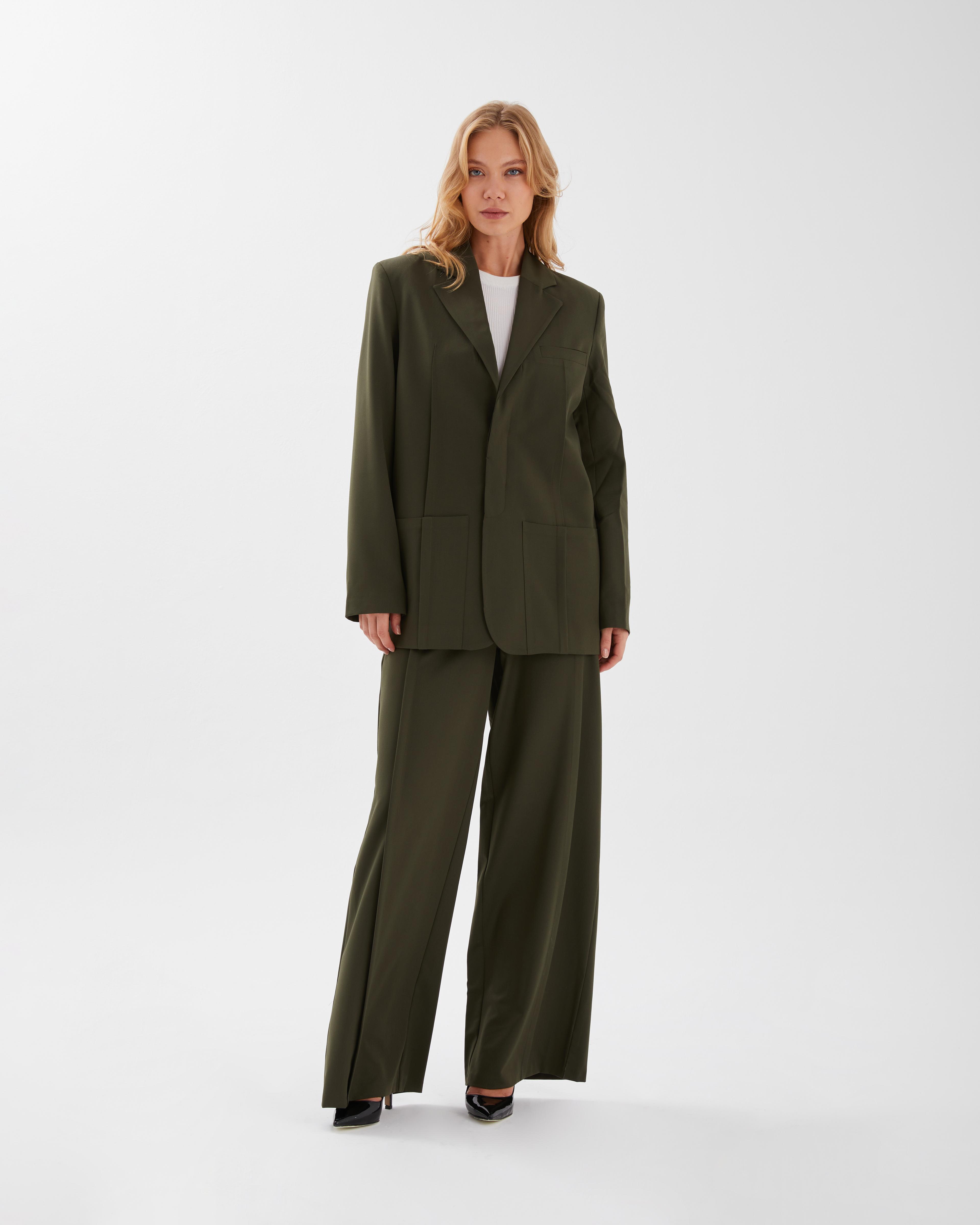 HAKİ CEKET VE PANTALON TAKIM 