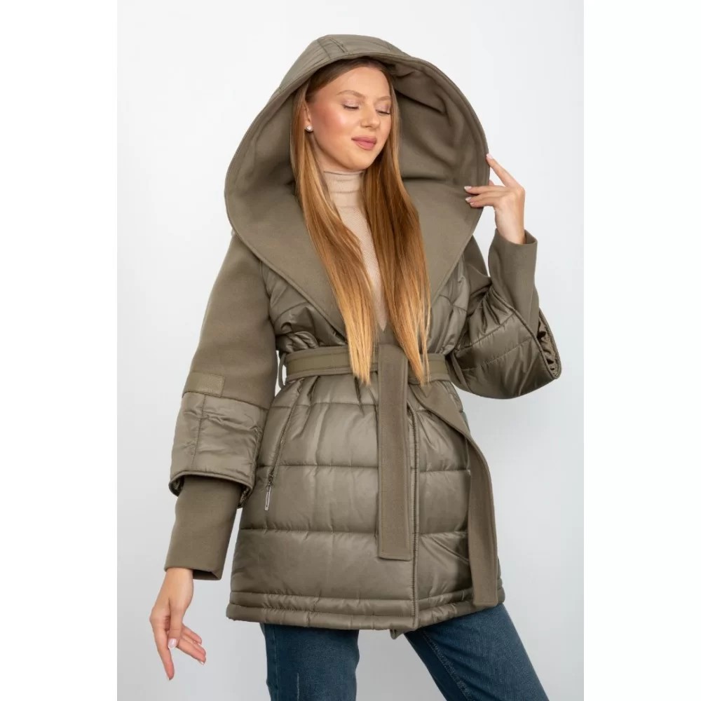 COAT SEMI CACHET SEMI PUFFER KHAKI COLOR