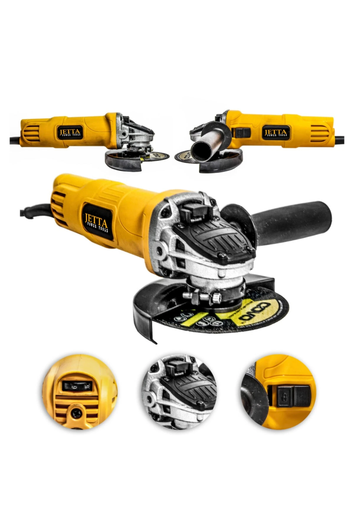 Jetta Power 2000 W Devirli Sjs Çift Metal Şanzuman Avuç Içi Taşlama Makinesi 125 Mm Jetta-dvrli