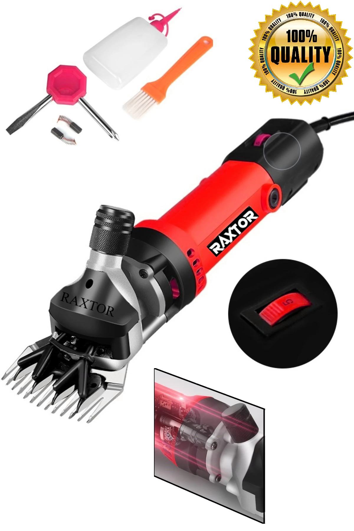 RAXTOR Profesyonel Koyun Kırpma-kırkma Makinesi Devir Ayarlı