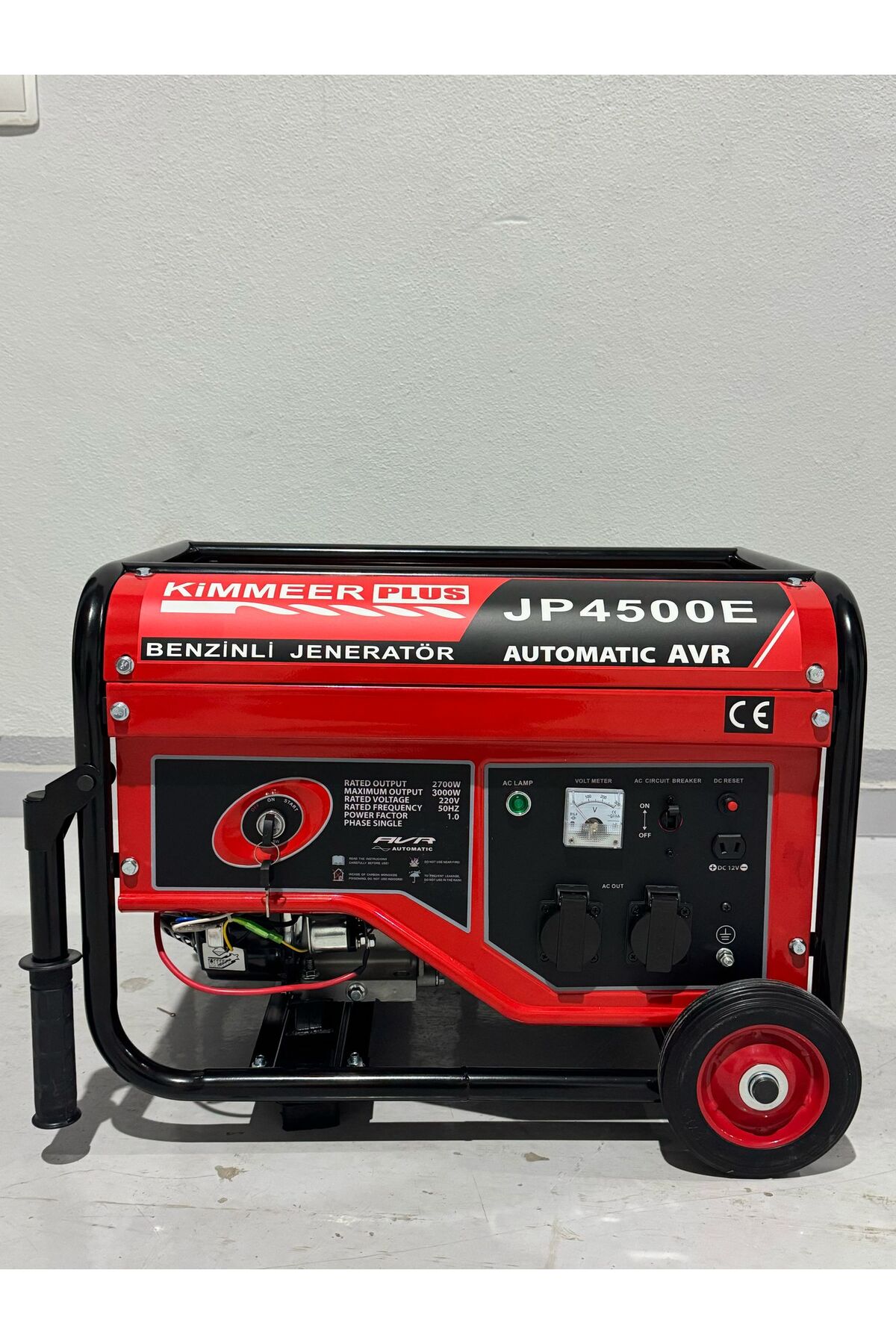 Kimmer plus BENZİNLİ JENARATÖR 3 KW MARŞLI İPLİ BAKIR SARGI MONOFAZE