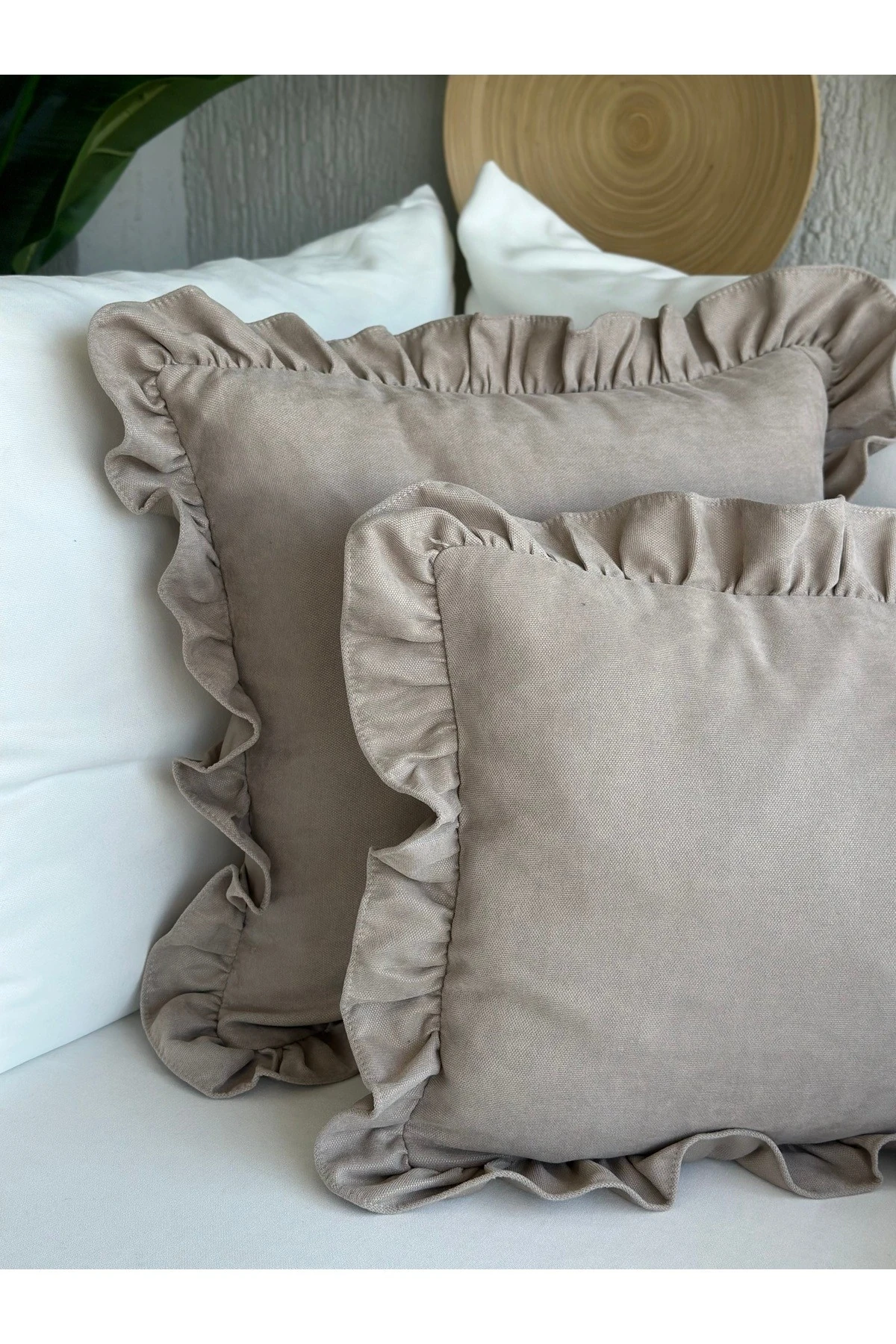 Kadife Doku Vintage Fırfırlı Kırlent Kılıfları 1