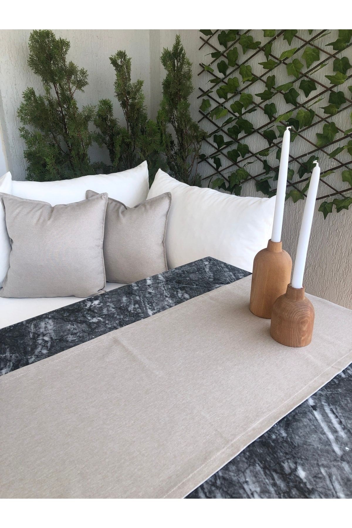 Thick Linen Bej Rengi Kırlent Kılıfı