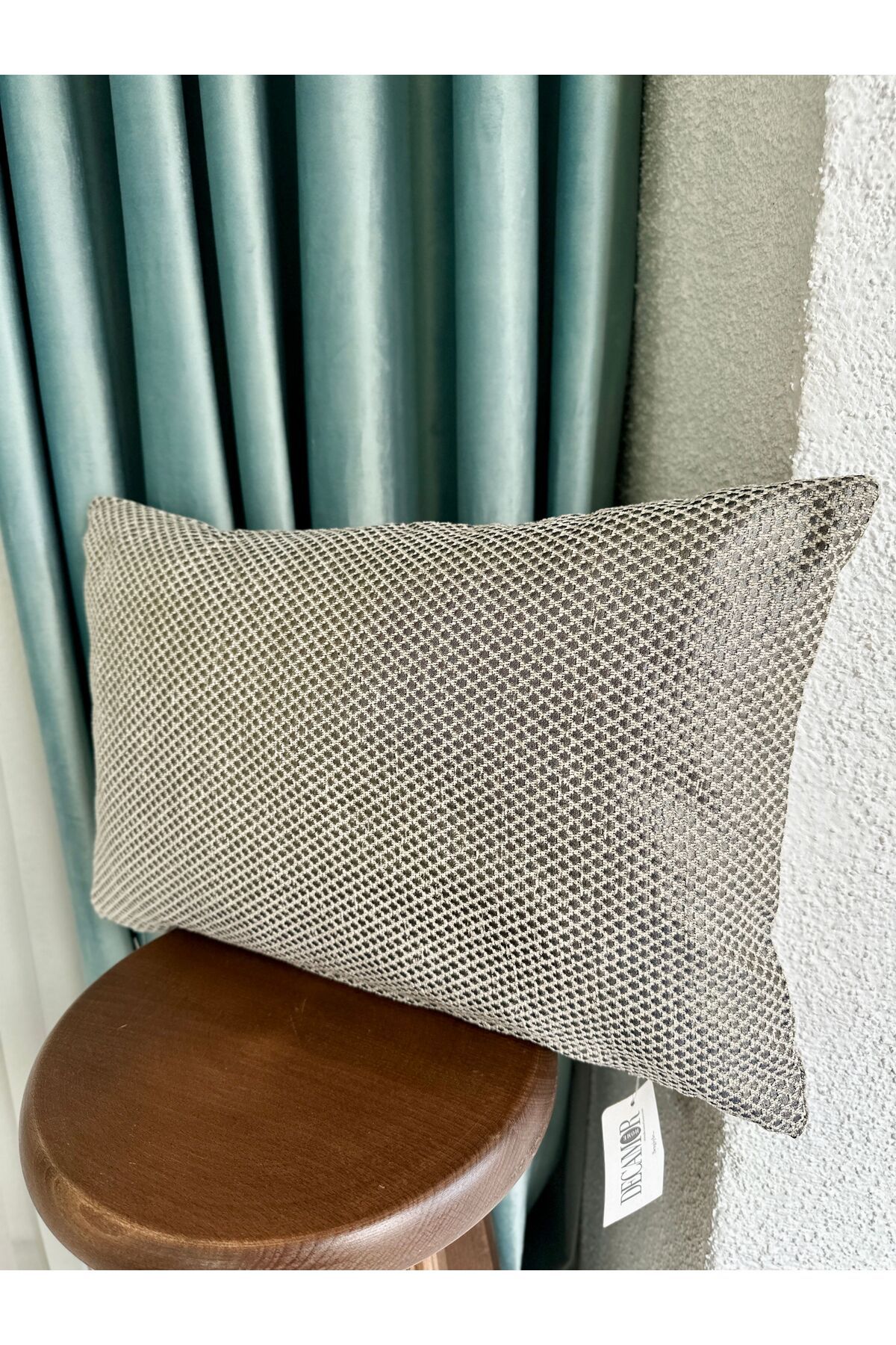 Platin, Gri Sedef Simli Salon Kırlent Kılıfı