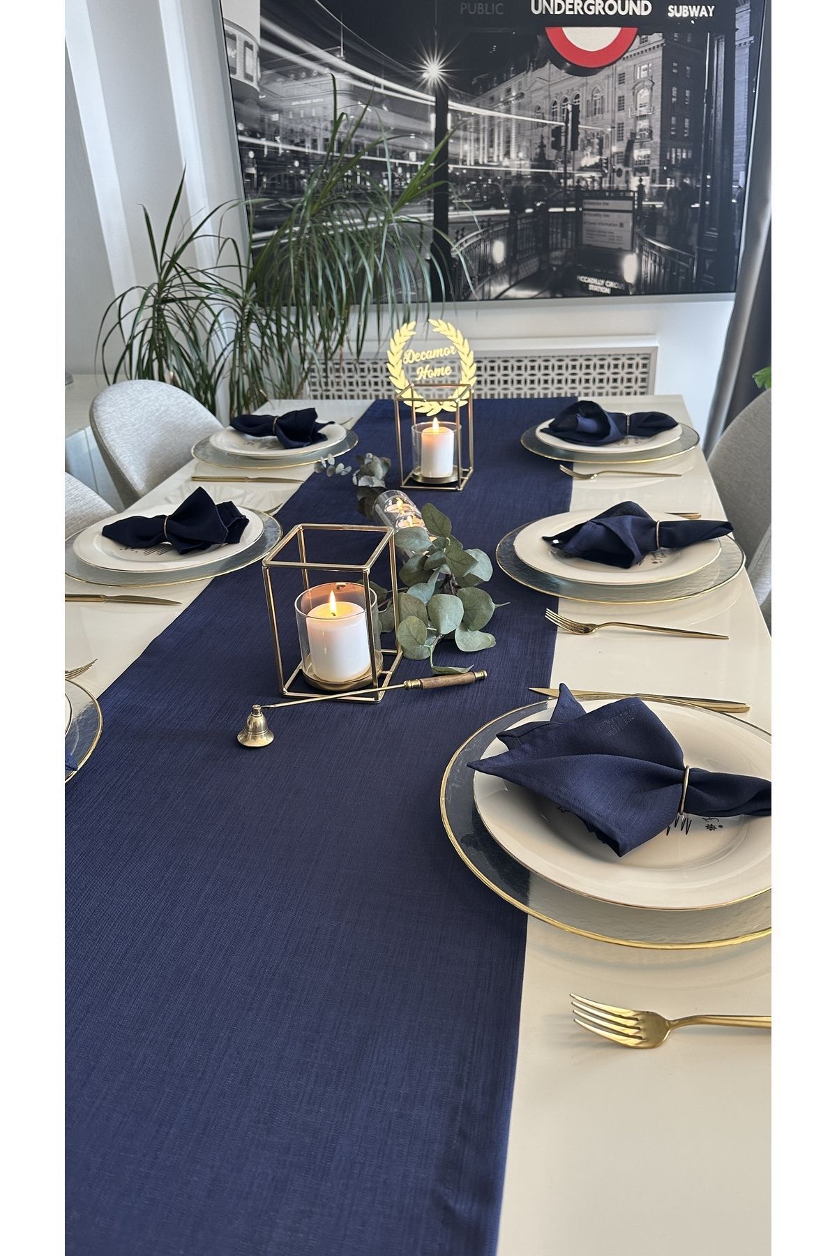 Keten Dokulu Lacivert Runner