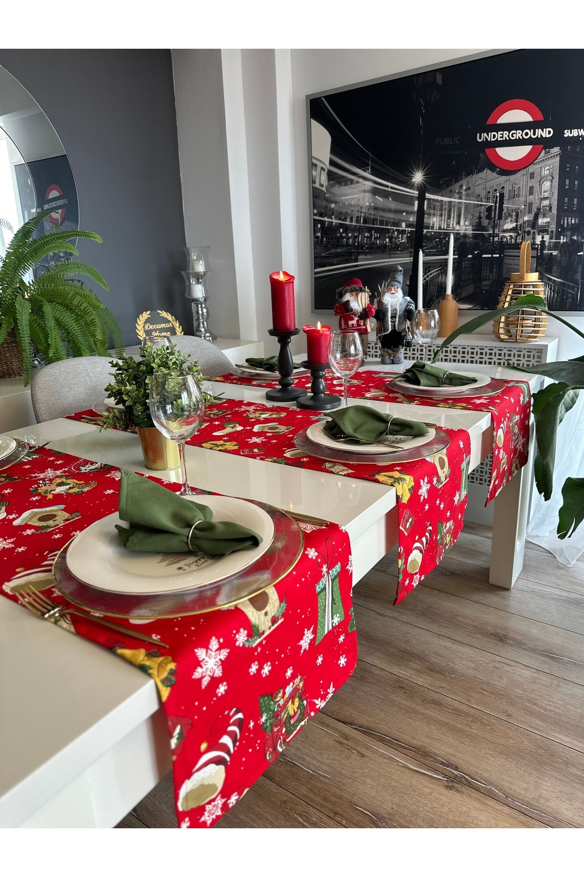 Kırmızı yeşil Bej