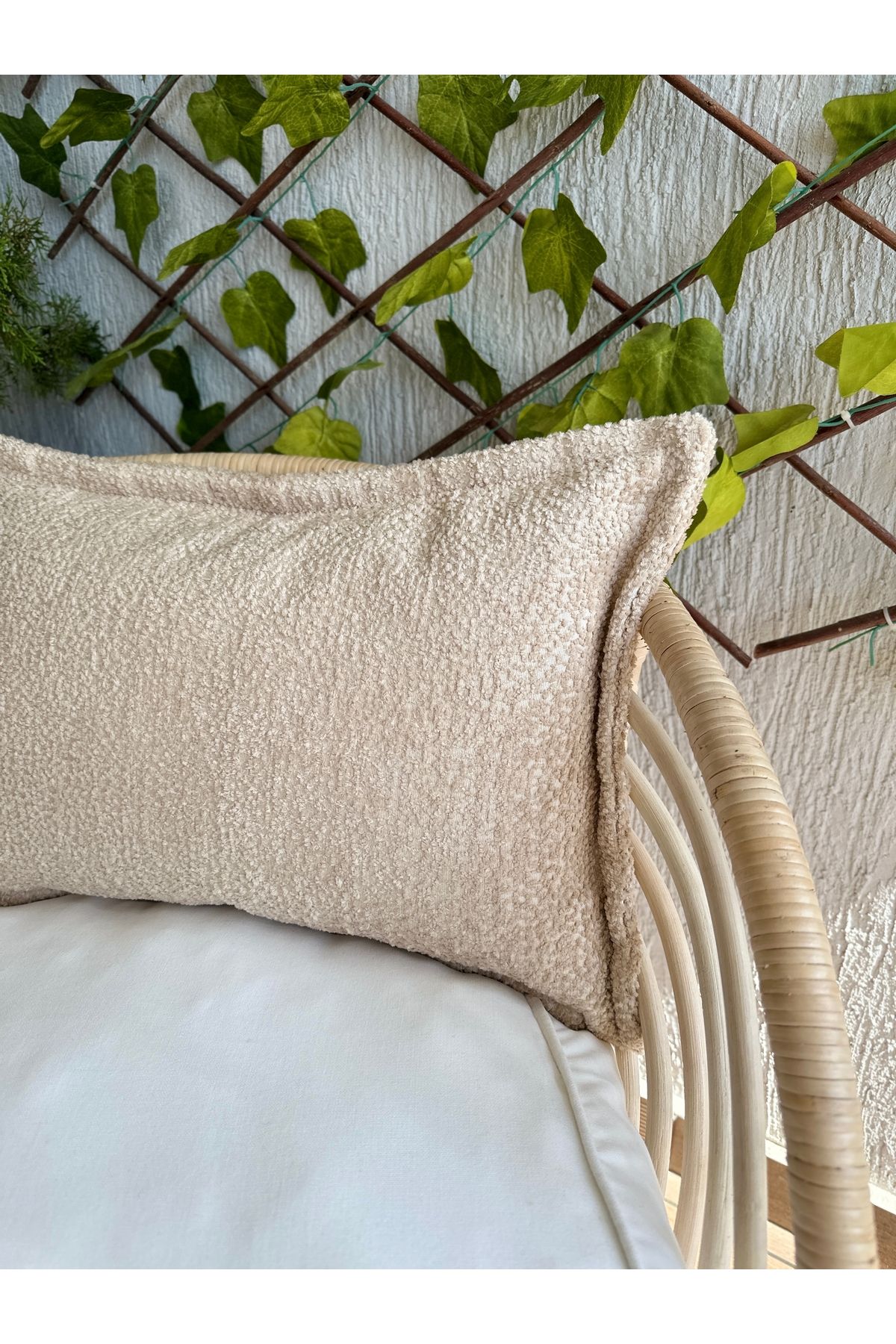 Soft Bej Bohem Kırlent Kılıfı