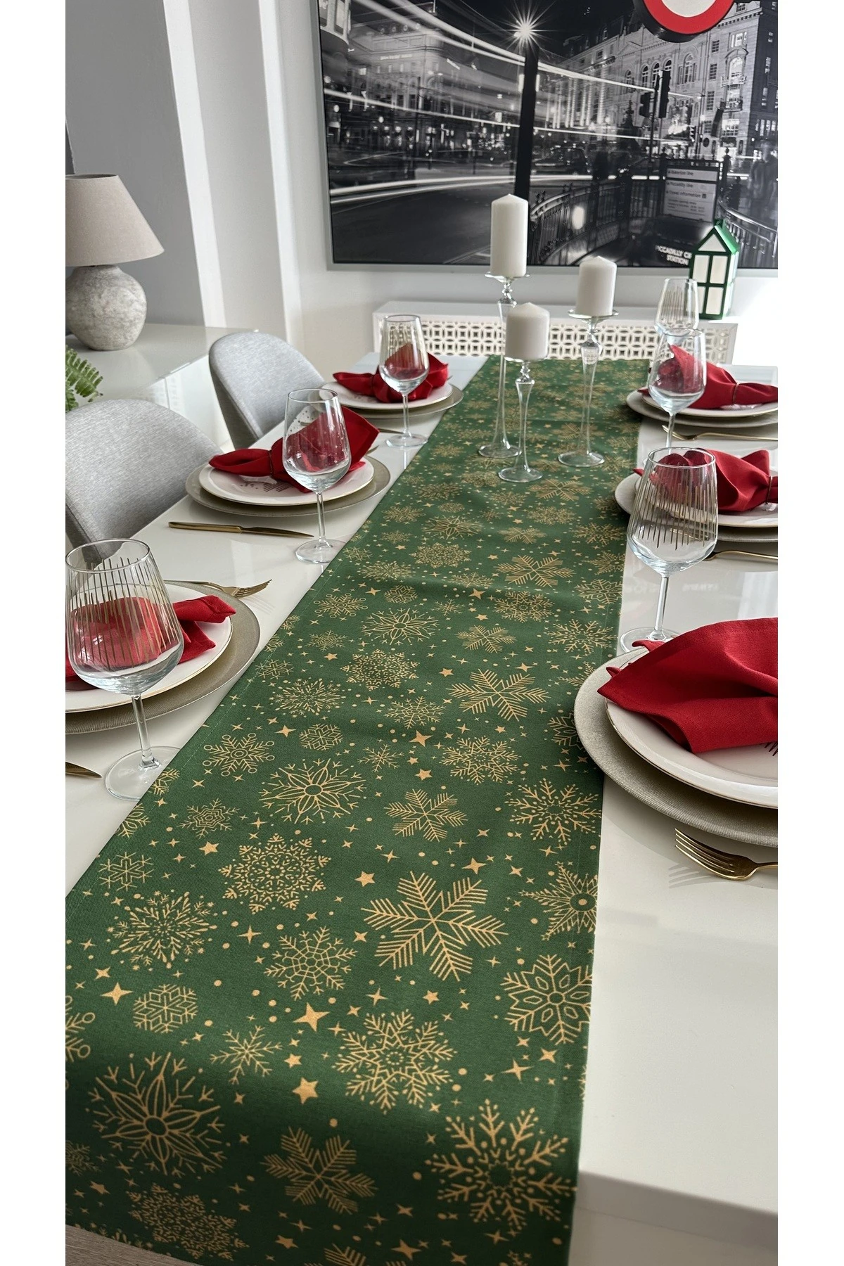 Yeni Yıl Temalı Runner Yılbaşı Masası - 2