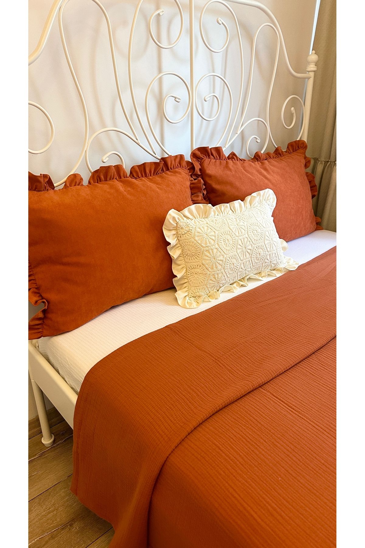 4 Kat Müslin Pamuklu Kiremit Örtü