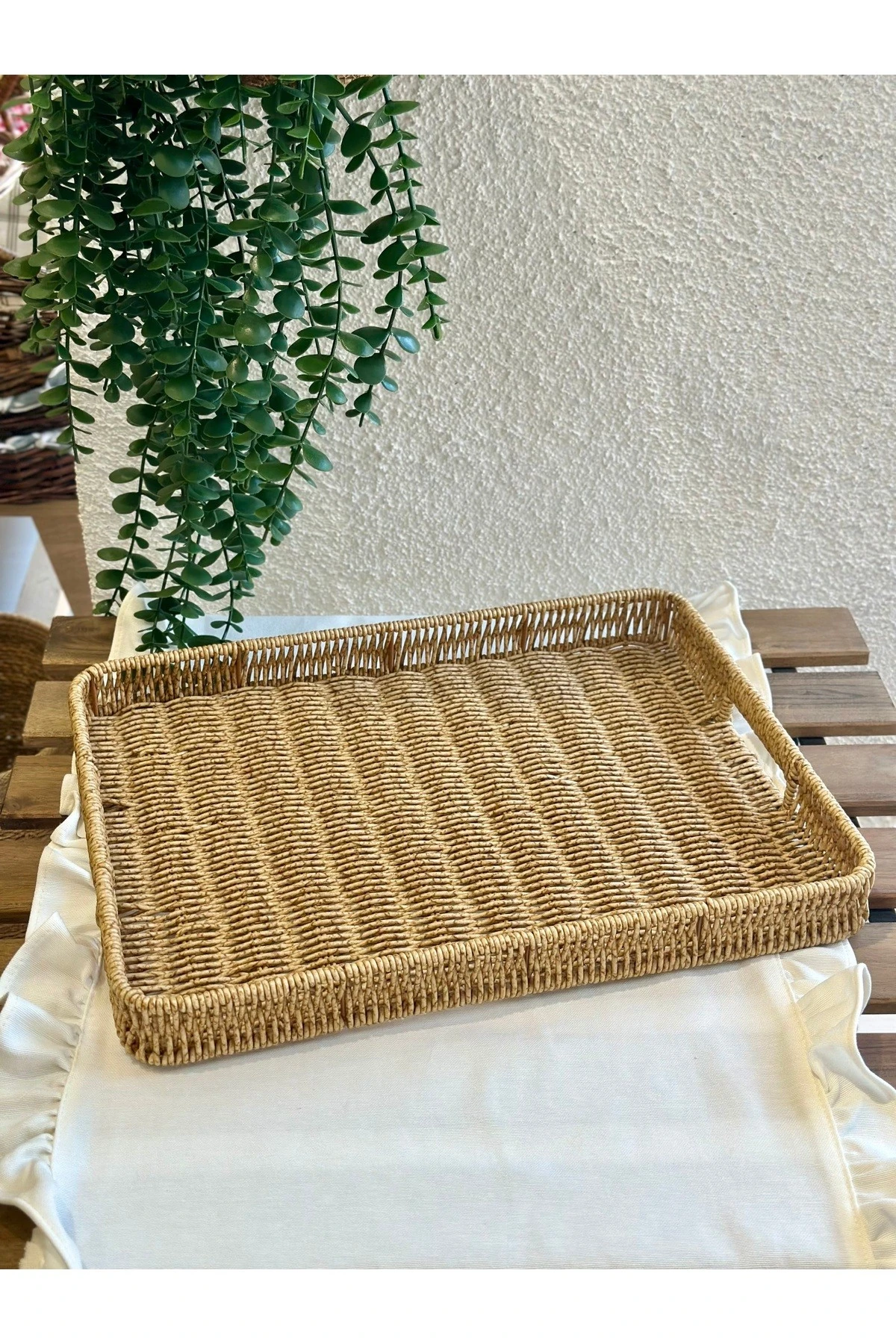 Rattan Büyük Boy Tepsi