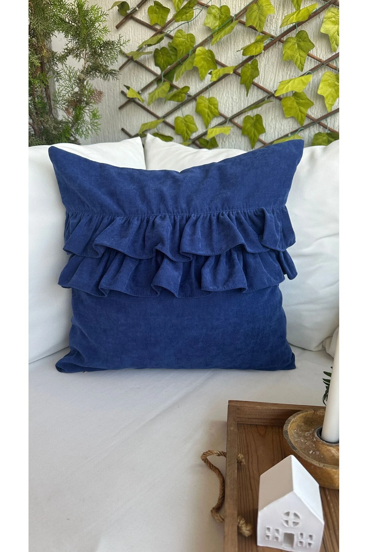 Tasarım Model Fırfırlı Kırlent Kılıfı