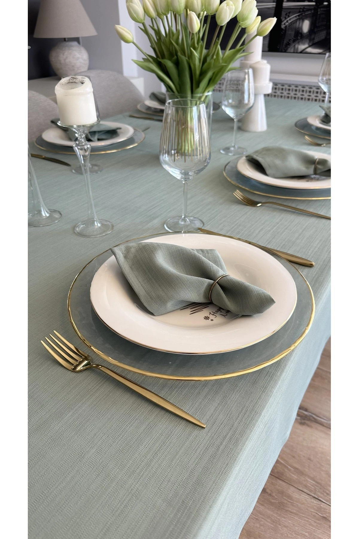 6 Adet Keten Dokulu Kumaş Peçete - 4