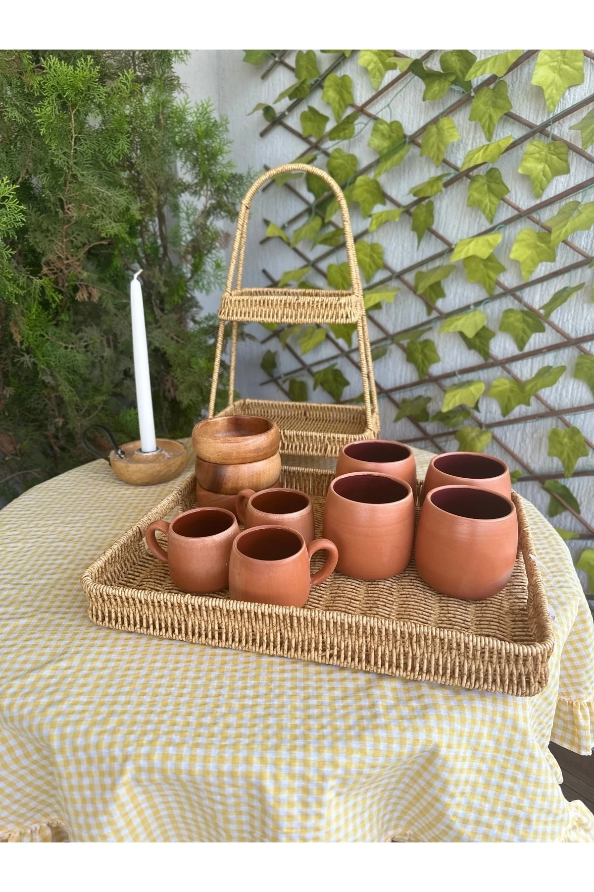 Rattan Büyük Boy Tepsi