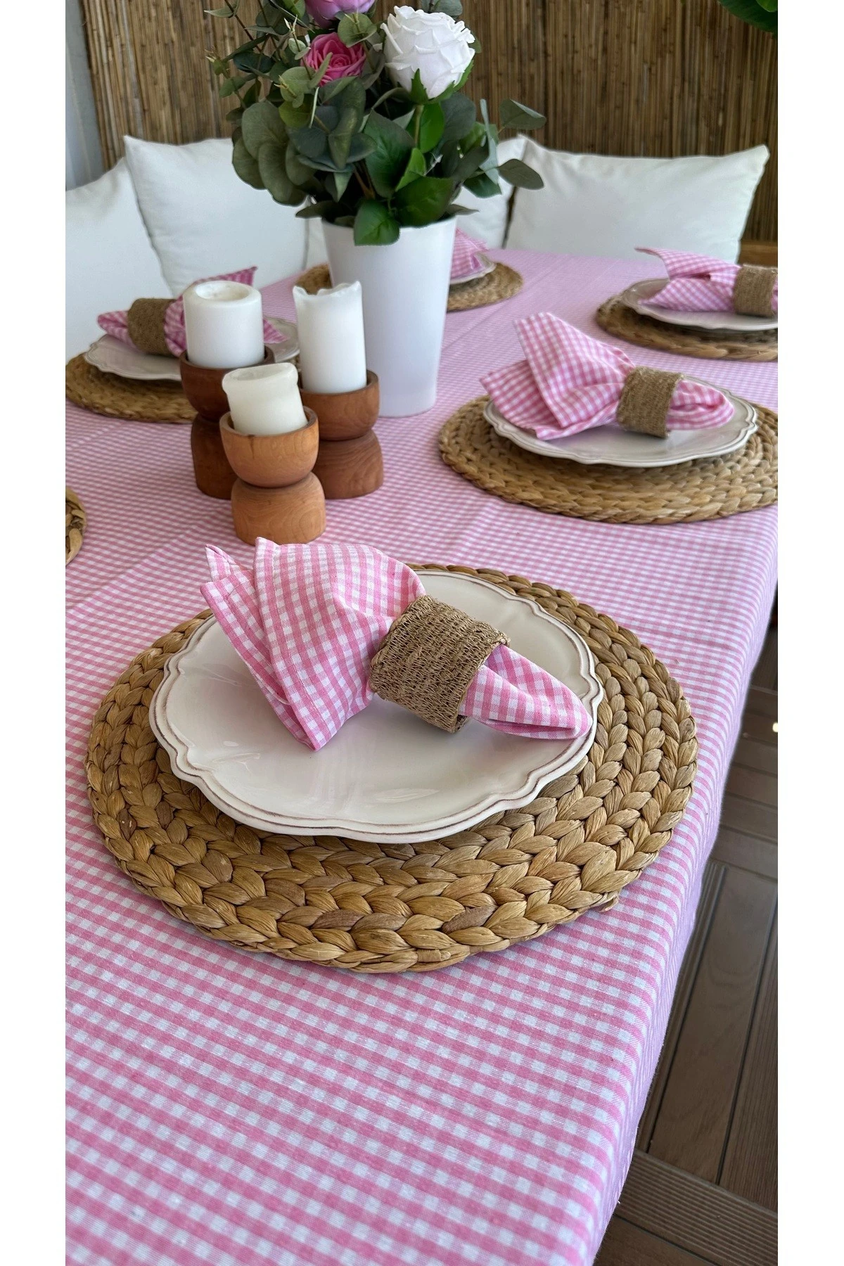 6 ‘lı Pötikareli Leke Tutmaz Pembe Peçete