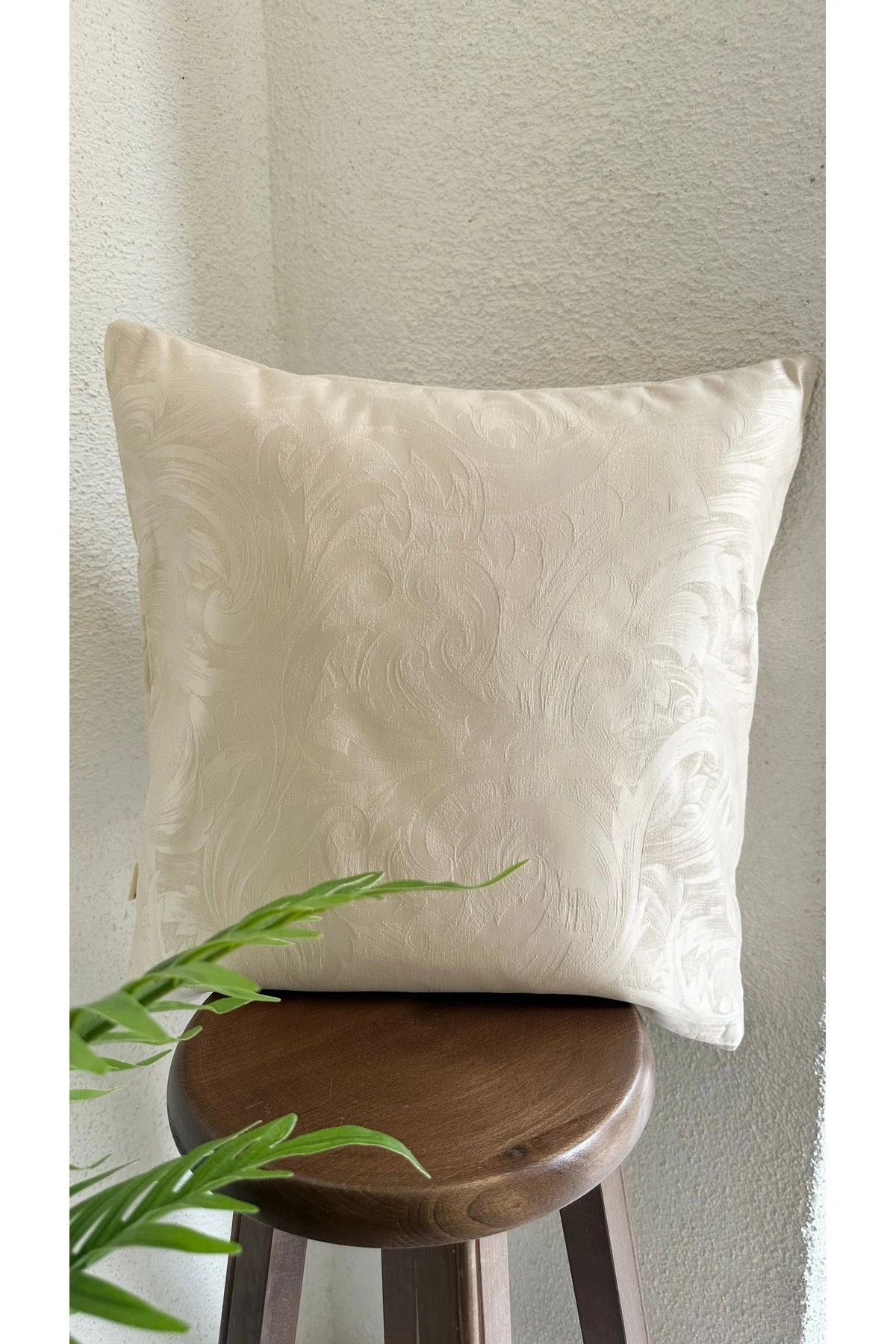 1. Kalite Dokuma Kumaş Ekru Kırlent Kılıfı desen2