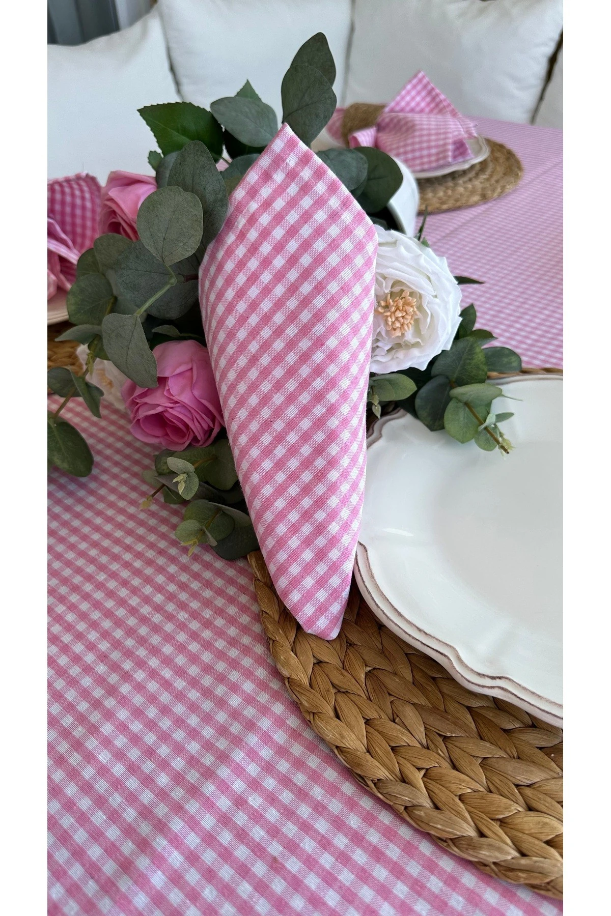 6 ‘lı Pötikareli Leke Tutmaz Pembe Peçete