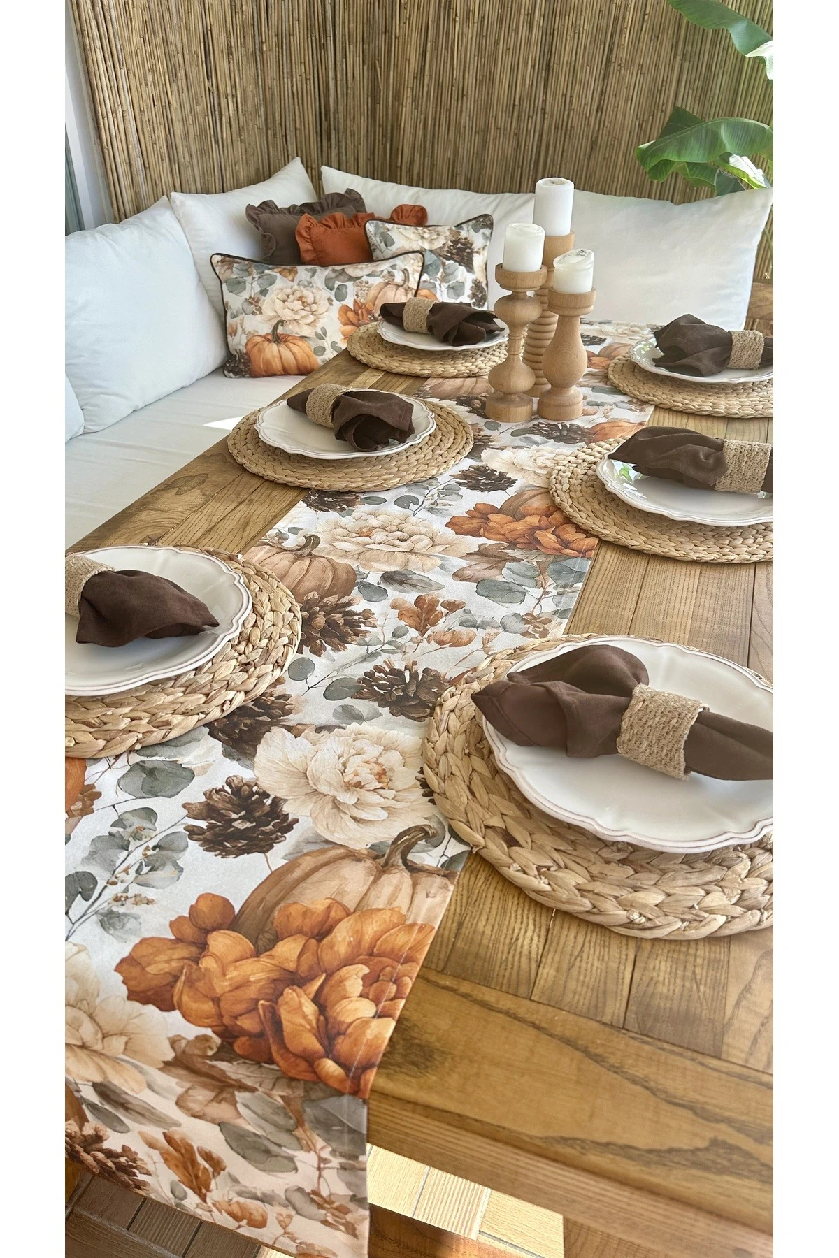 Bal Kabağı Desenli Runner