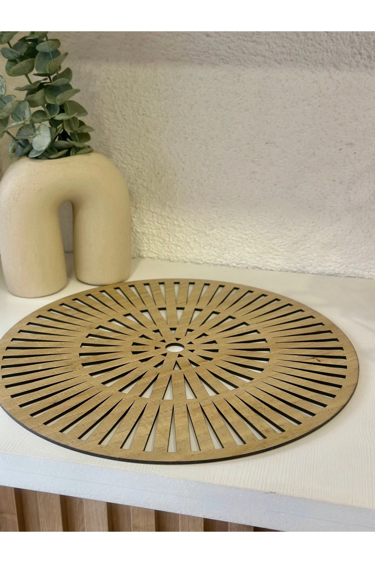 6 Ad Ahşap Çift Taraflı Amerikan Servis Bej Rengi Supla