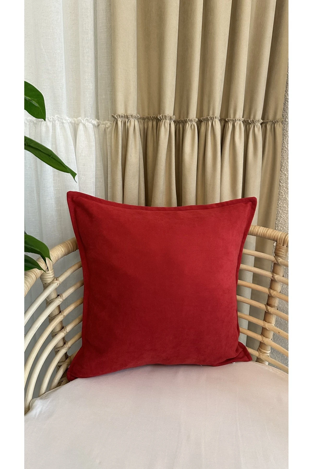 Kadife Dokulu Düz Kırlent Kılıfı