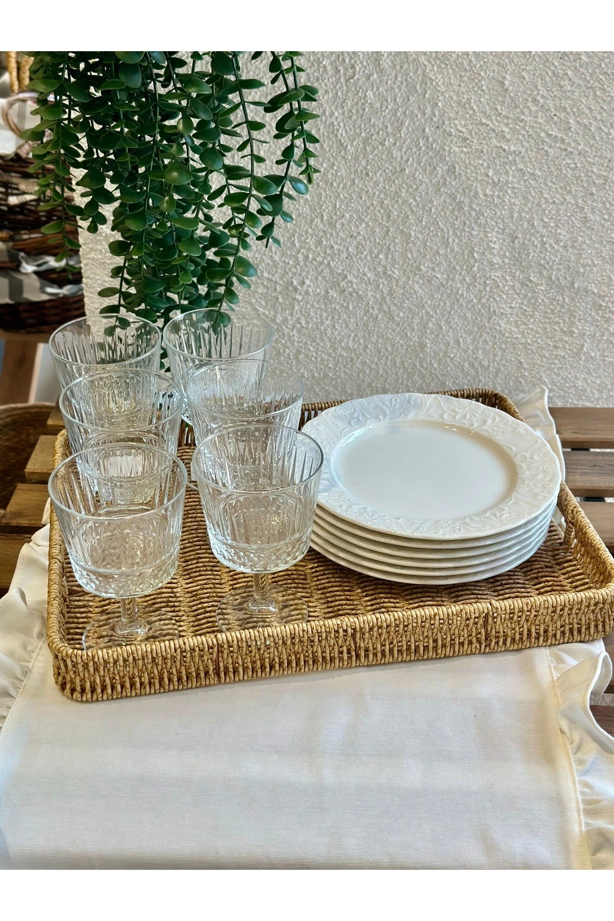 Rattan Büyük Boy Tepsi