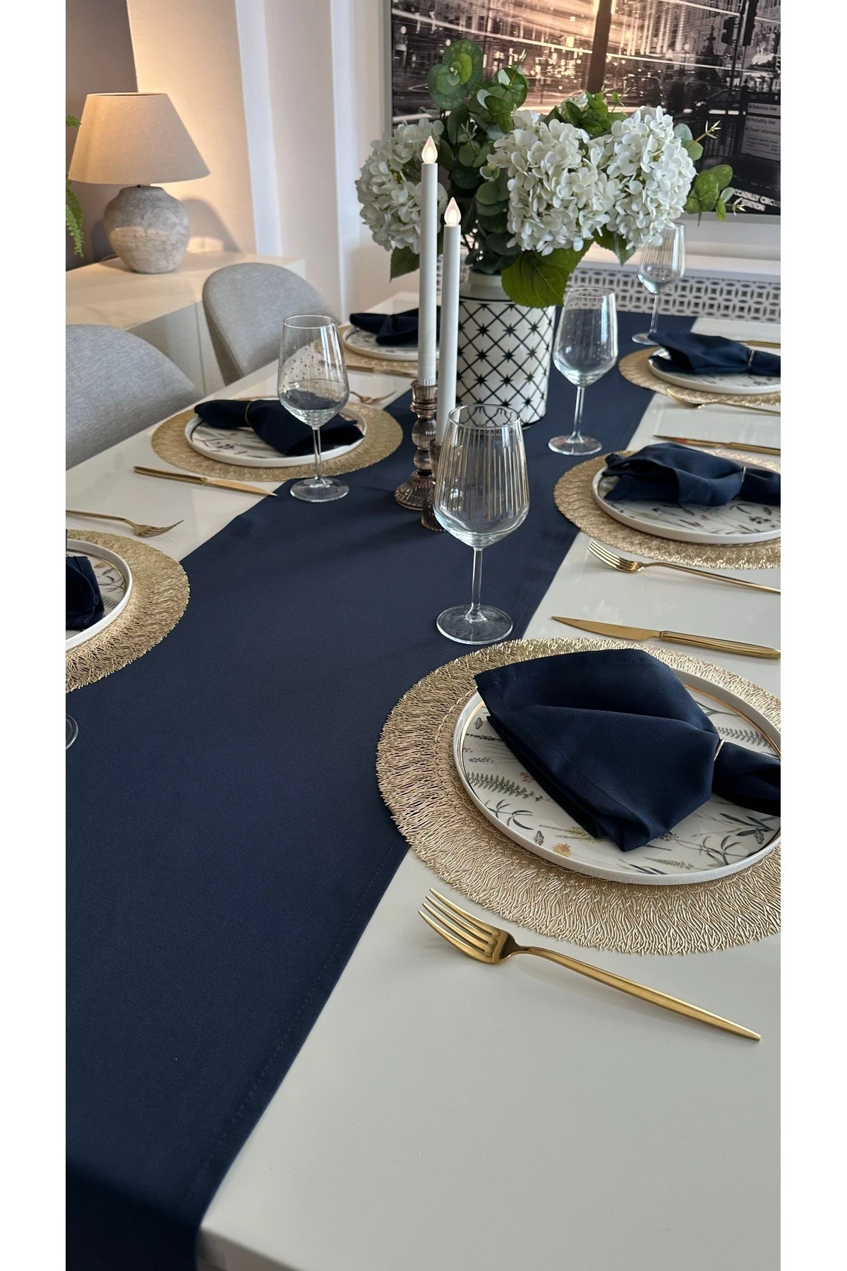 6 lı Pamuklu Leke Tutmaz Lacivert Peçete