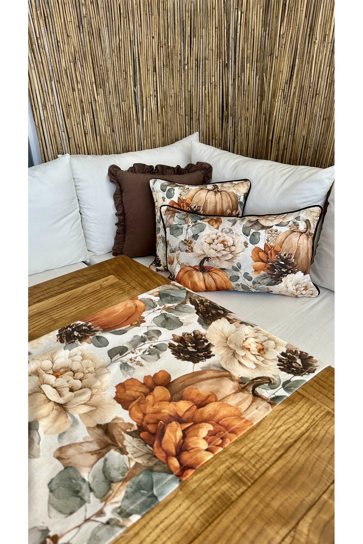 Bal Kabağı Desenli Runner