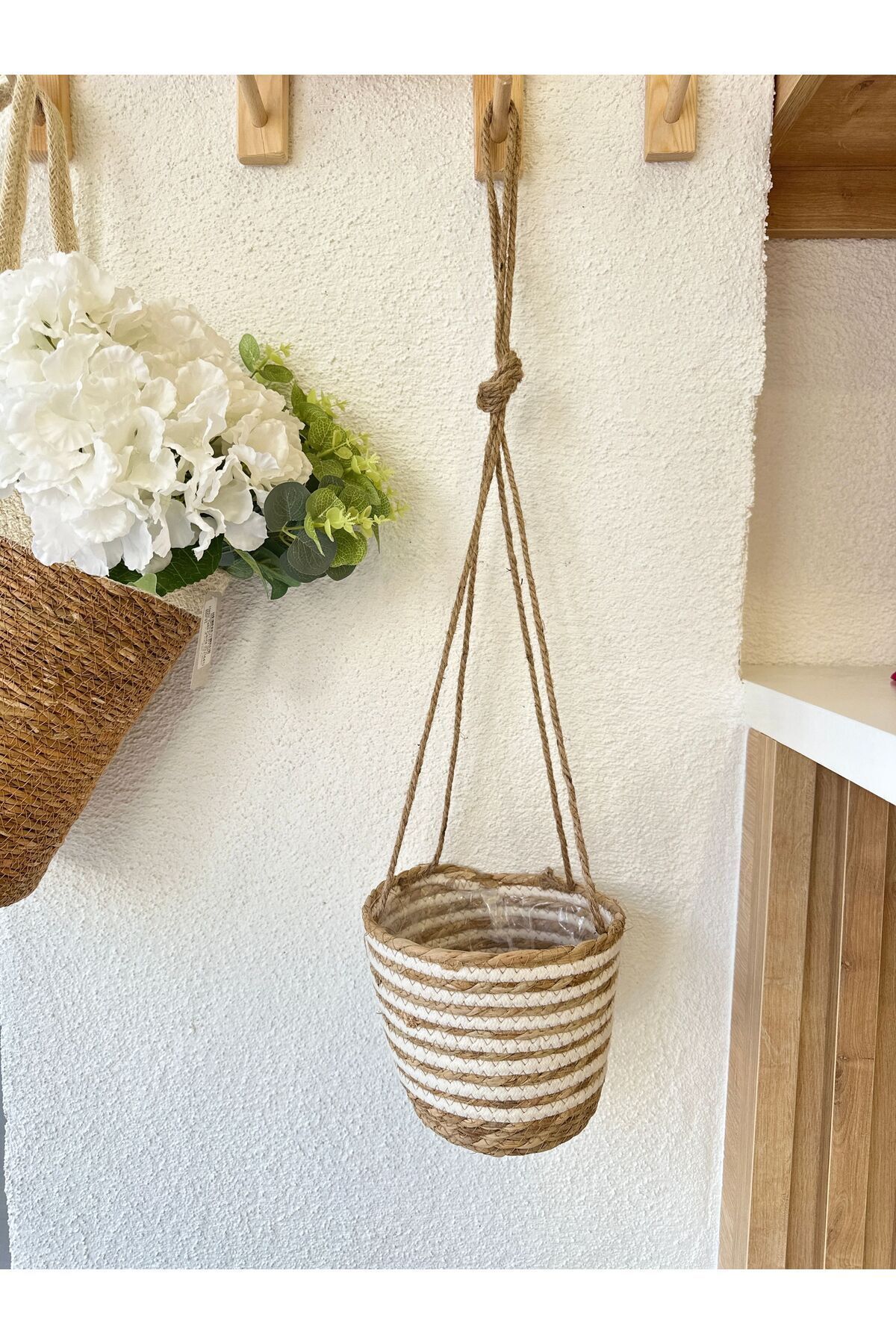 Hasır Askılı Saksı Askılı Sepet