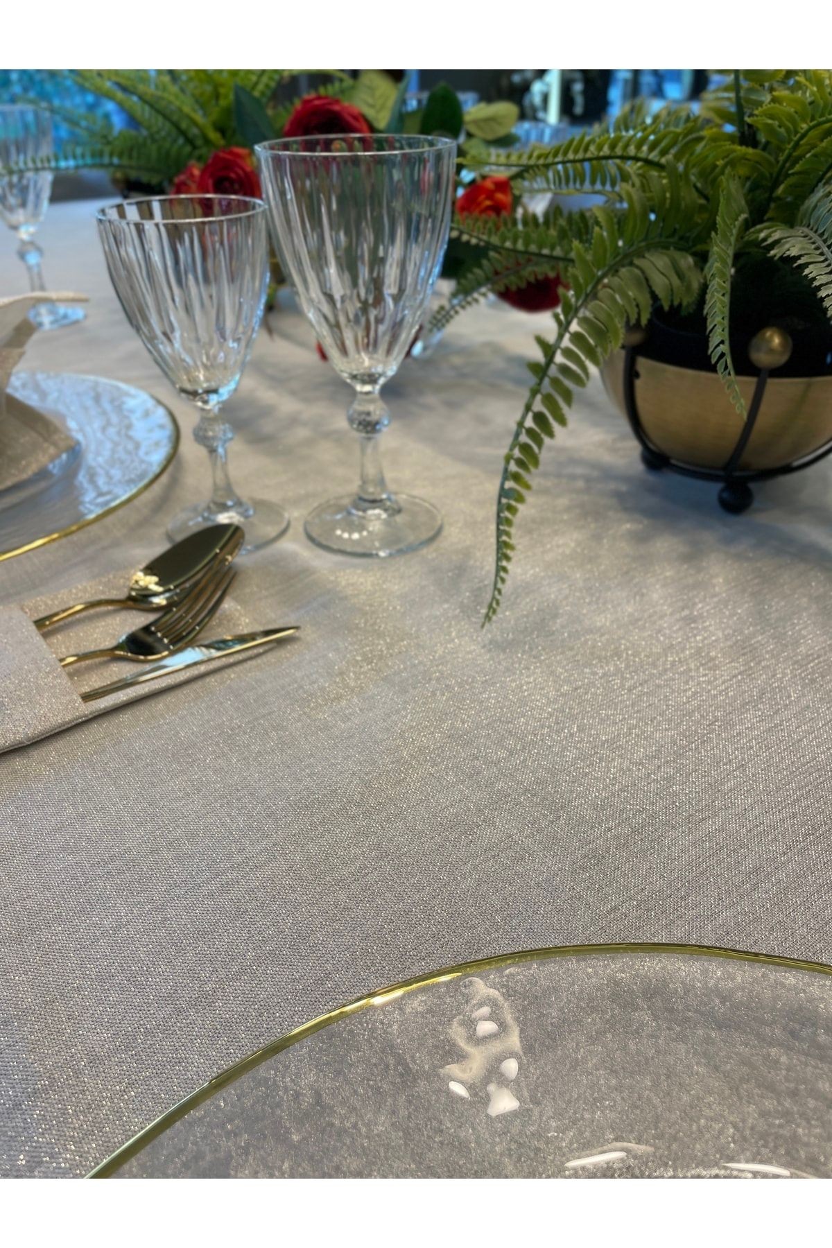 Gold Simli Ekru Kaşıklık 6‘lı