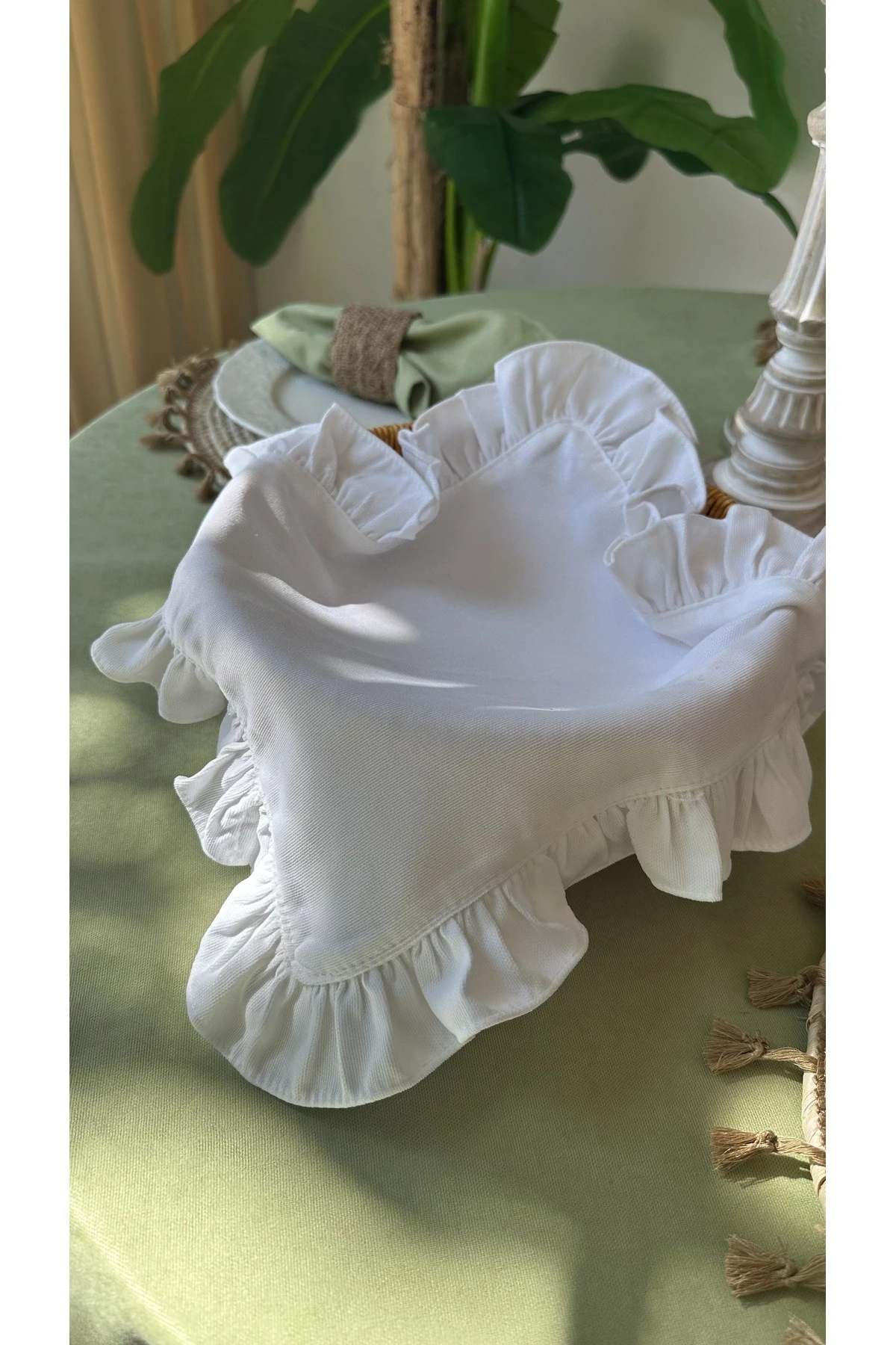 Fırfırlı Peçete Sunum Peçetesi Sepet Örtüsü