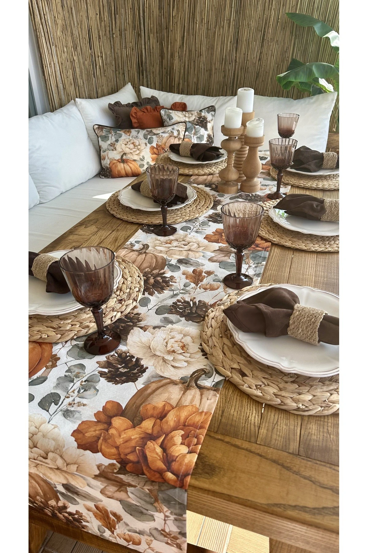 Bal Kabağı Desenli Runner