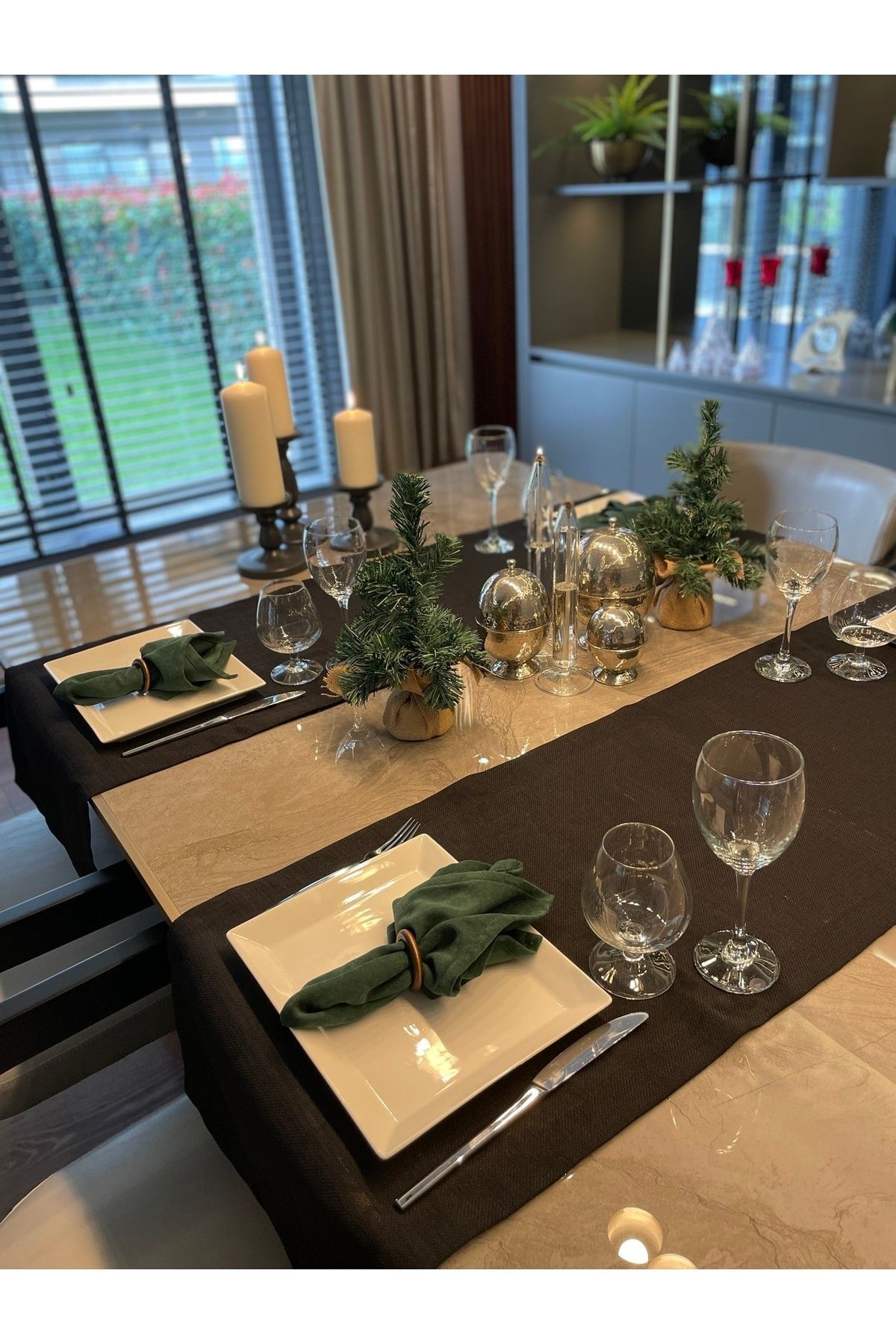 Keten Dokulu Siyah Runner