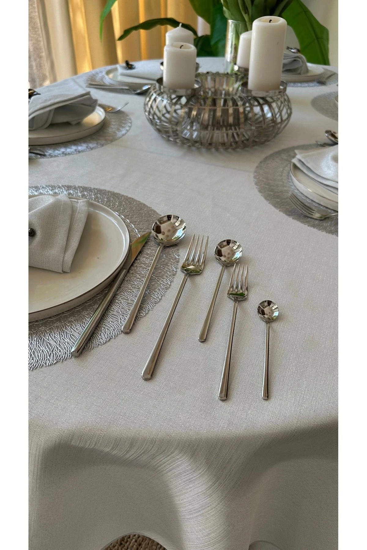 Gold-Gümüş Metal 36 Parça Çatal Kaşık Bıçak Takımı