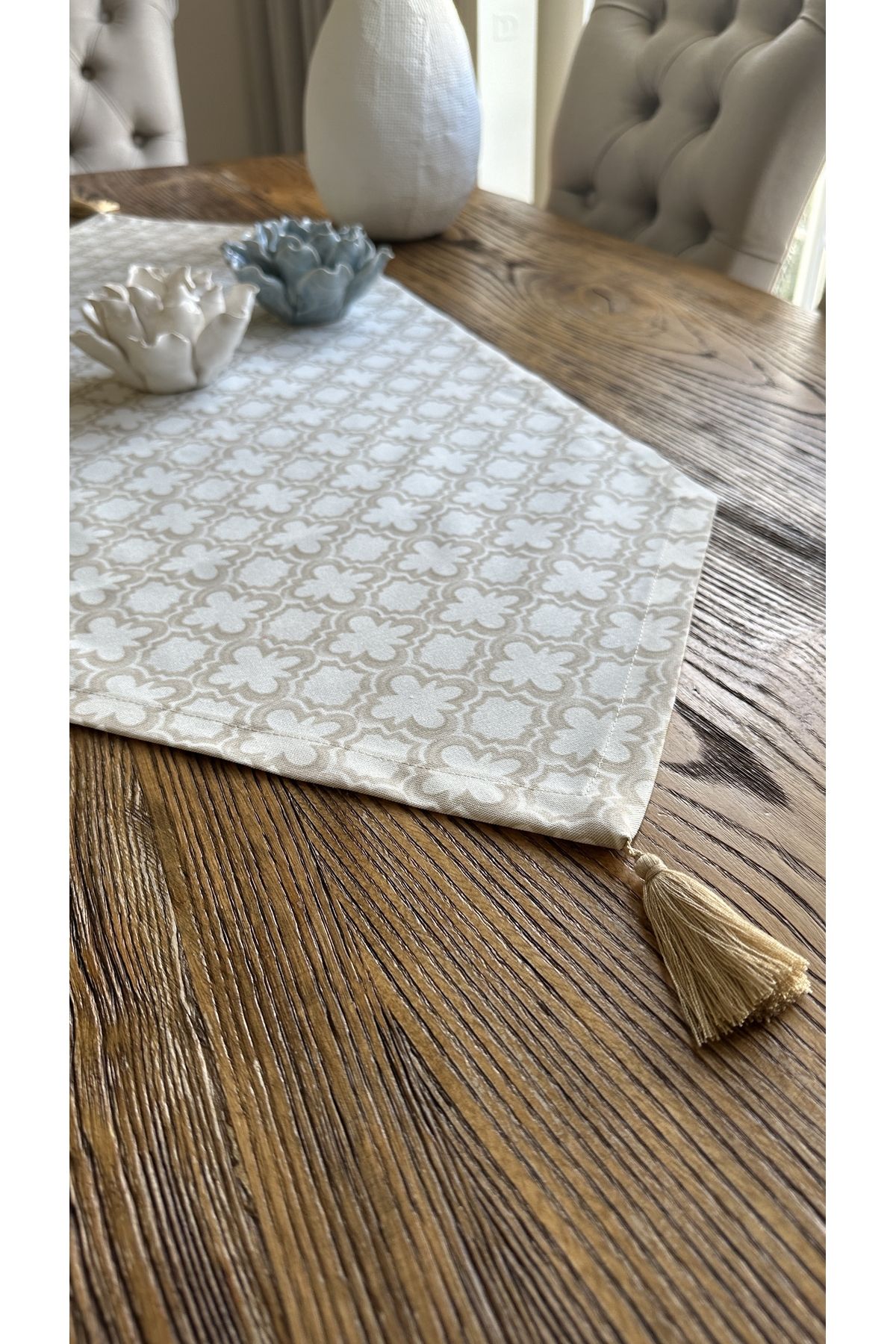 Vintage Püskül Detaylı Bej Runner Leke Tutmaz Dertsiz