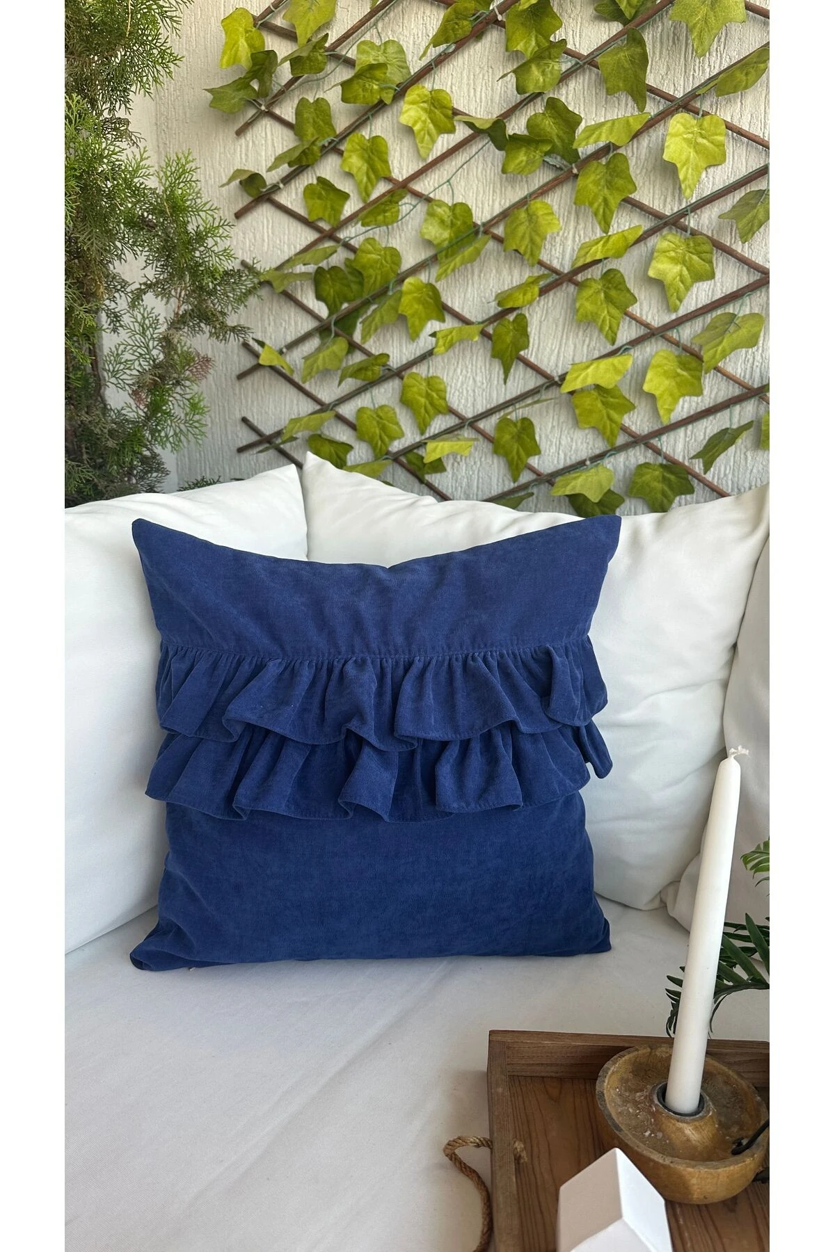 Tasarım Model Fırfırlı Kırlent Kılıfı